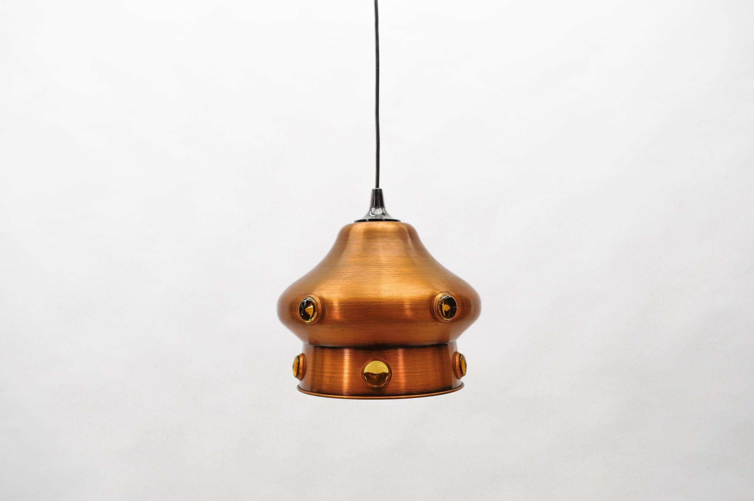 Olandese Lampada moderna di metà secolo in rame con vetro, anni '60 in vendita