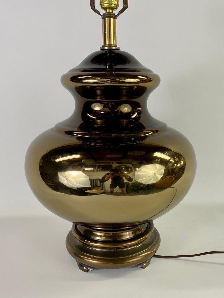Mid-Century Modern Copper Table Lamp with Original Shades, a Pair For Sale 6