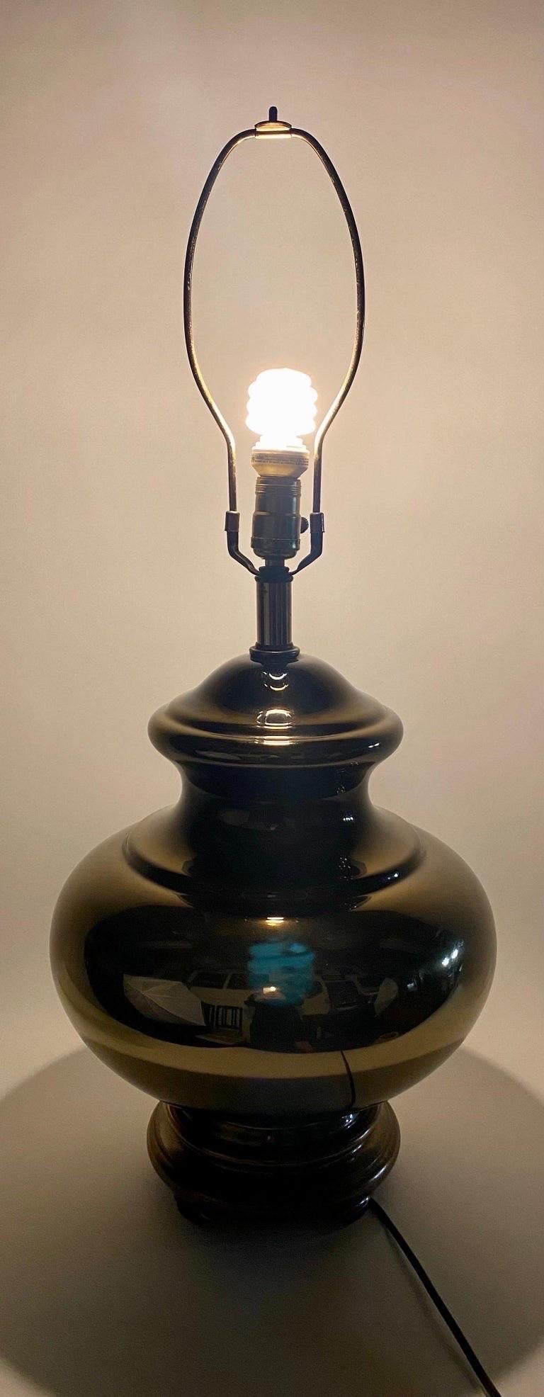 Mid-Century Modern Copper Table Lamp with Original Shades, a Pair For Sale 5