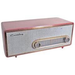 Mid-Century Modern Coral Pink Crosley Model T-60 AM Tube Table Radio