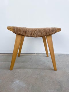 Mid-Century Modern Cord Sitz Hocker