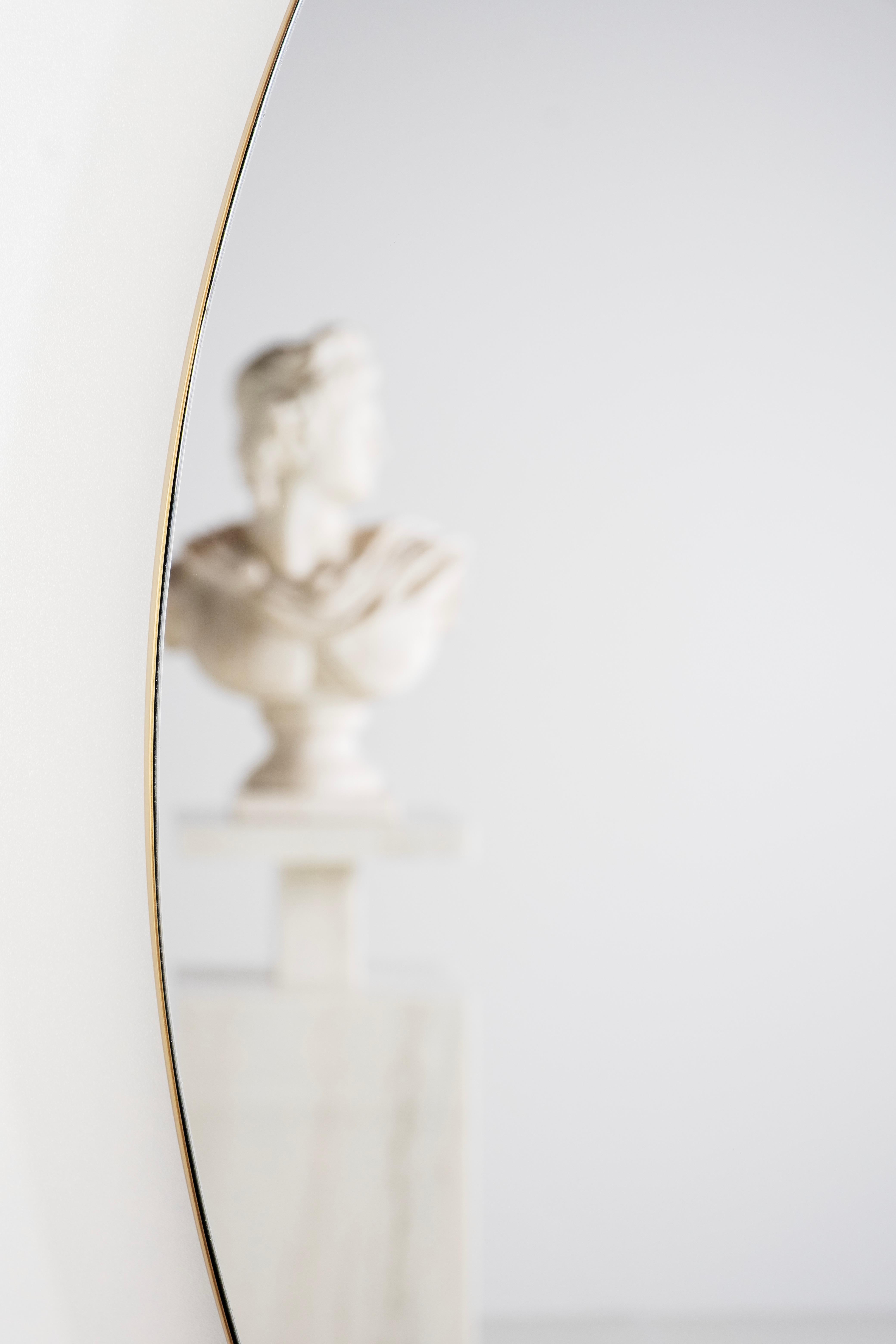 Mid-Century Modern Corfu Wall Mirror, Mirror, Marble, Handmade by Greenapple For Sale 2