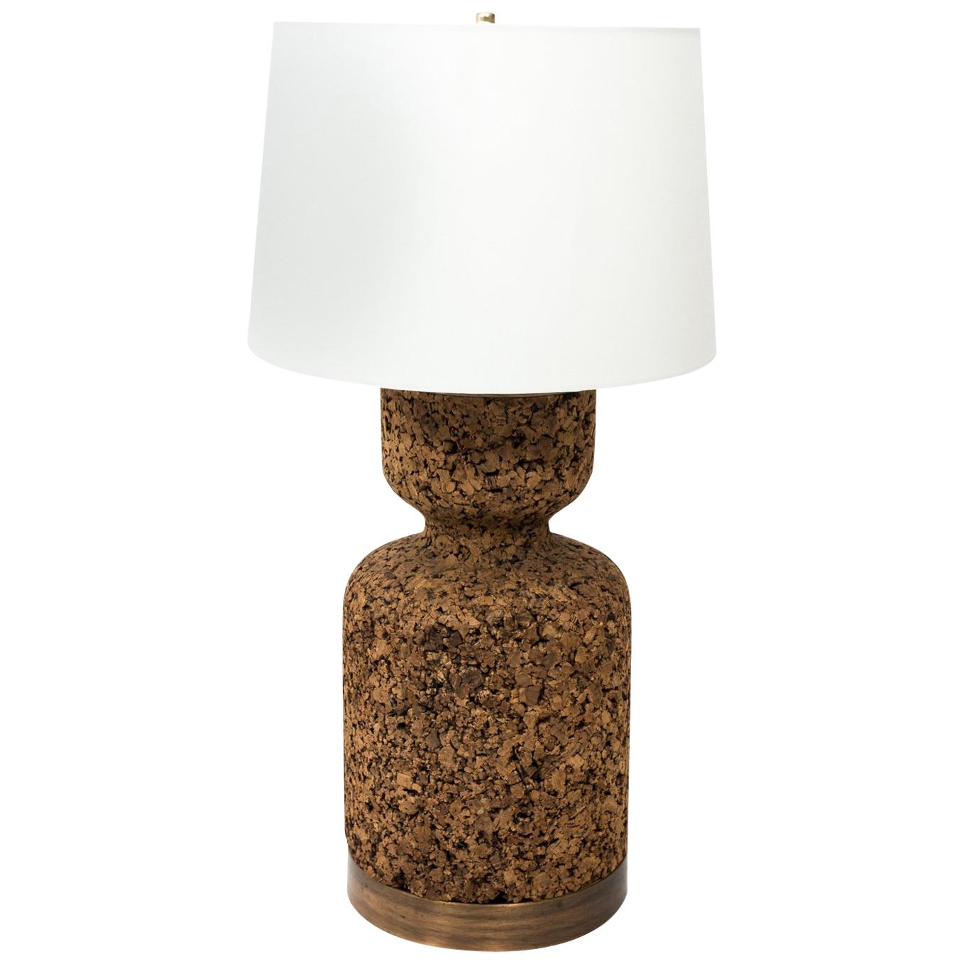 mid century cork lamp