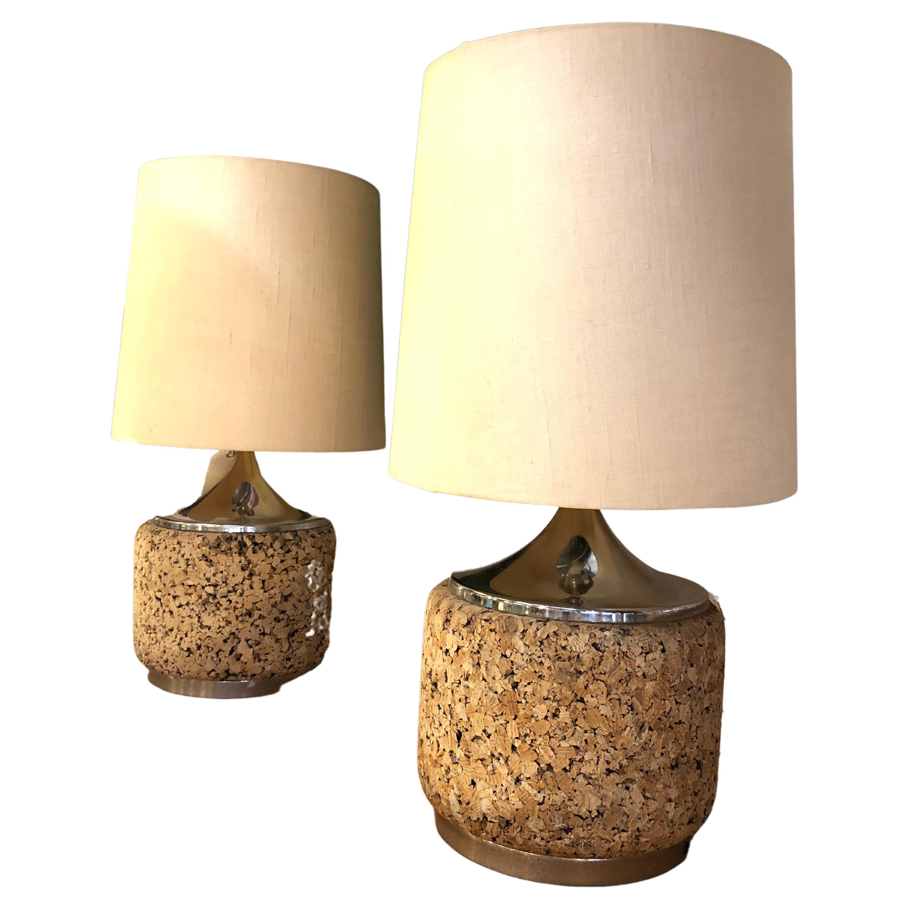 Mid-Century Modern Cork Lamps