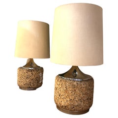 Lampes en liège modernes du milieu du siècle