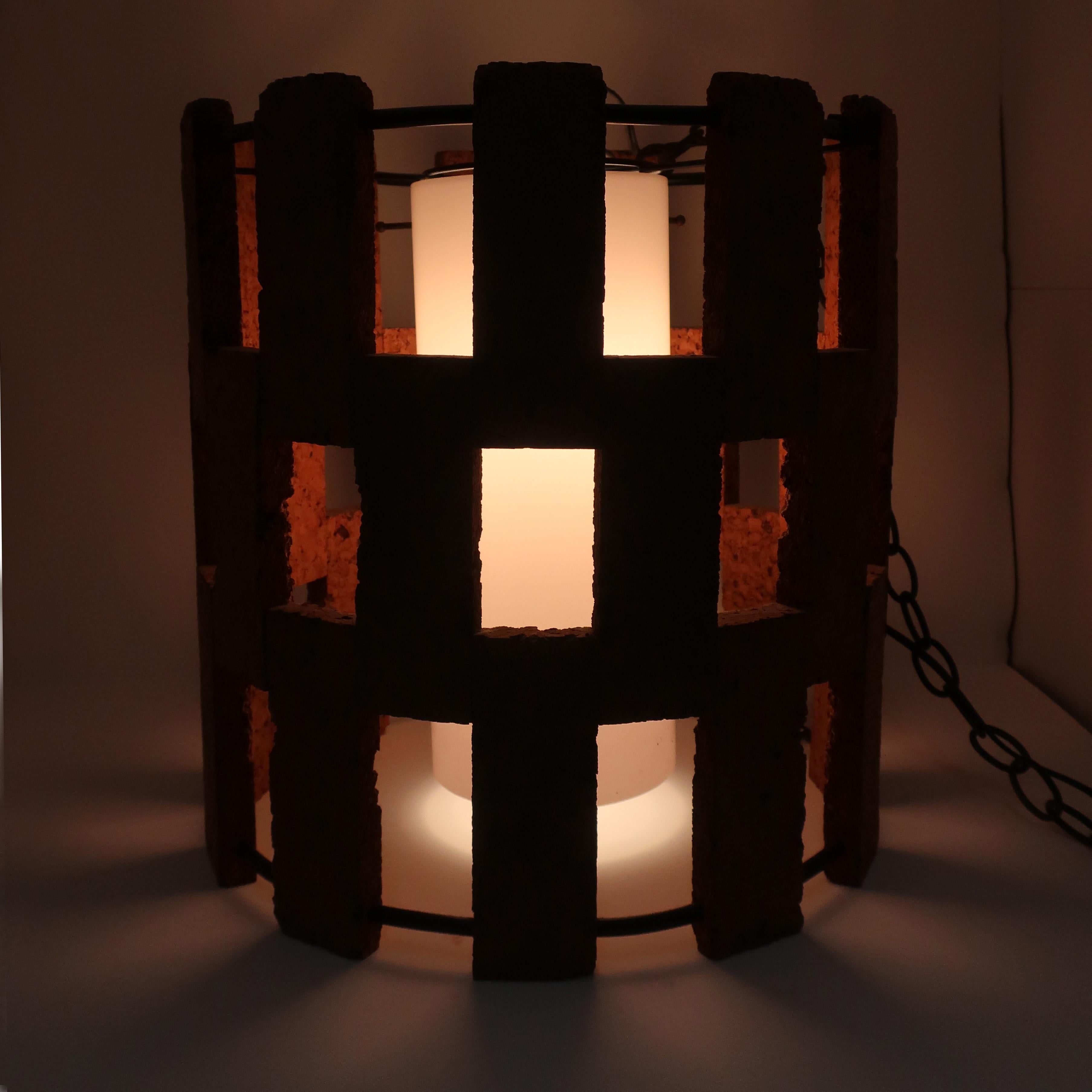 Mid-Century Modern Cork Pendant Lamp 2