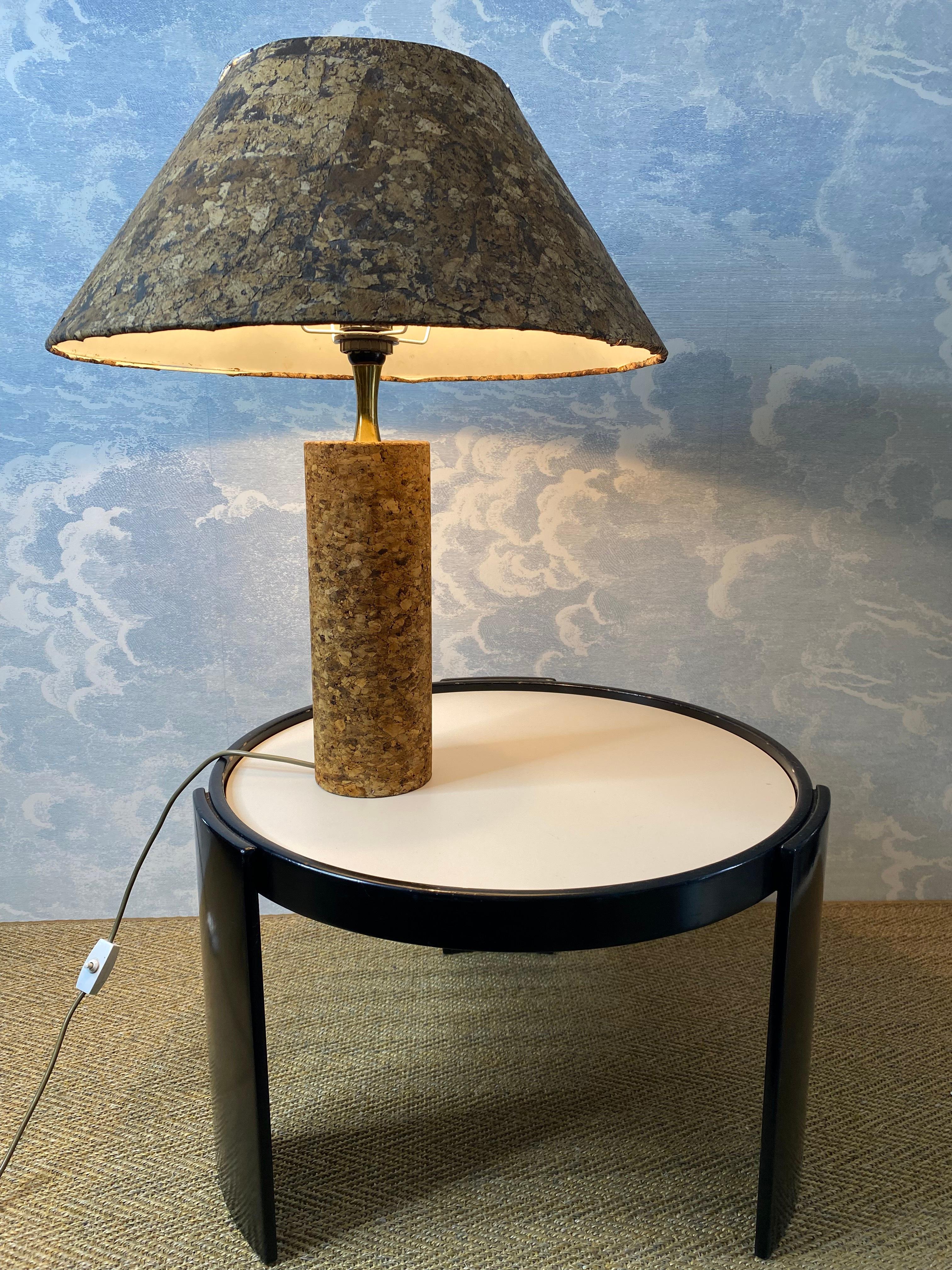 Mid-Century moderno Lampada da tavolo in sughero del Mid Century Modern, Italia, anni '70 in vendita