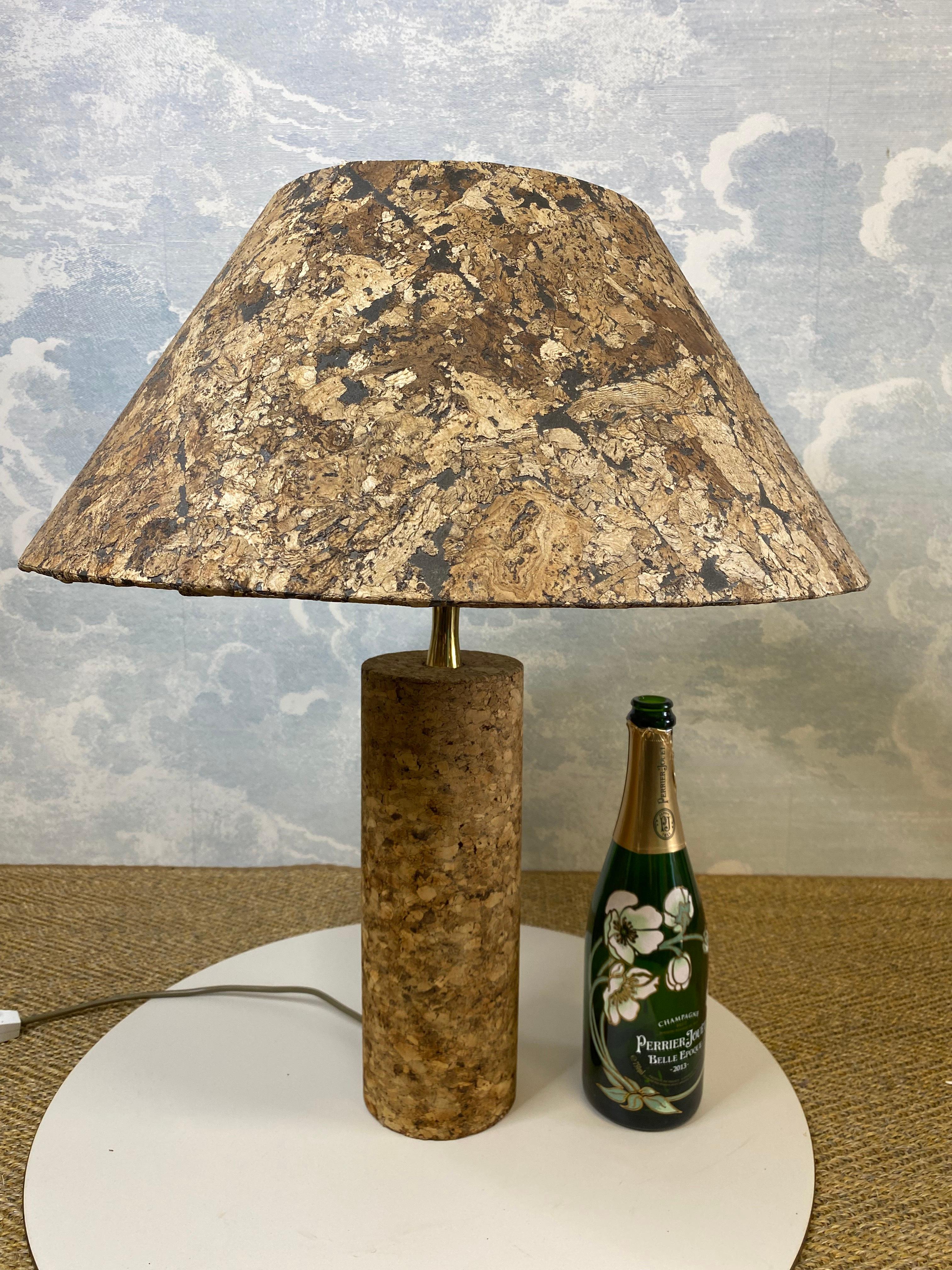 Lampada da tavolo in sughero del Mid Century Modern, Italia, anni '70 In condizioni buone in vendita a Cork, IE