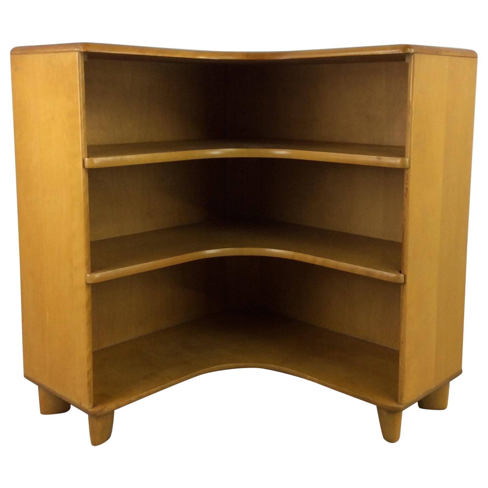Mid Century Modern Corner Bookcase by Heywood Wakefield