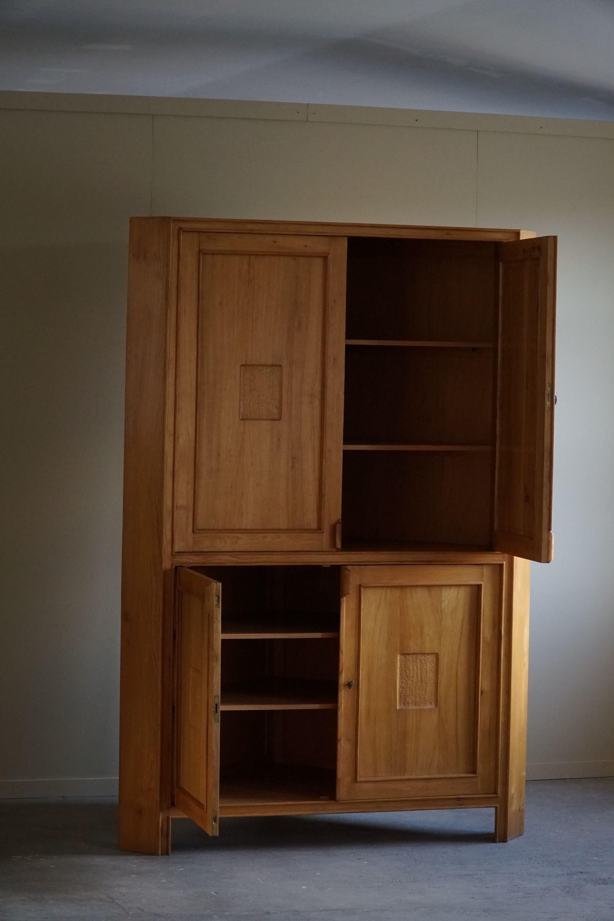 20th Century Mid Century Modern, Corner Cabinet in Solid Elm, Danish Cabinetmaker, 1960s For Sale