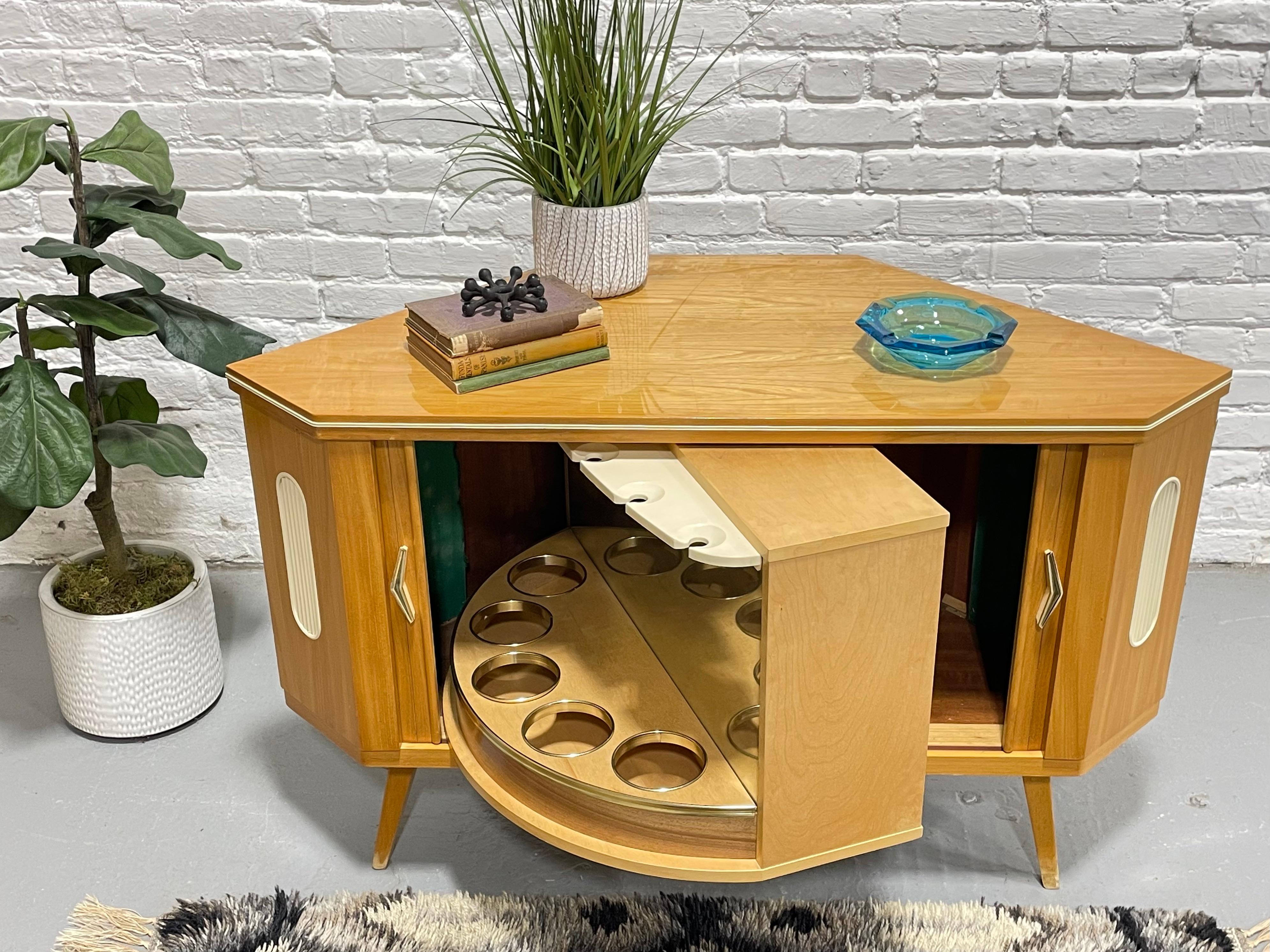 Mid Century Modern Tambour Door Corner 