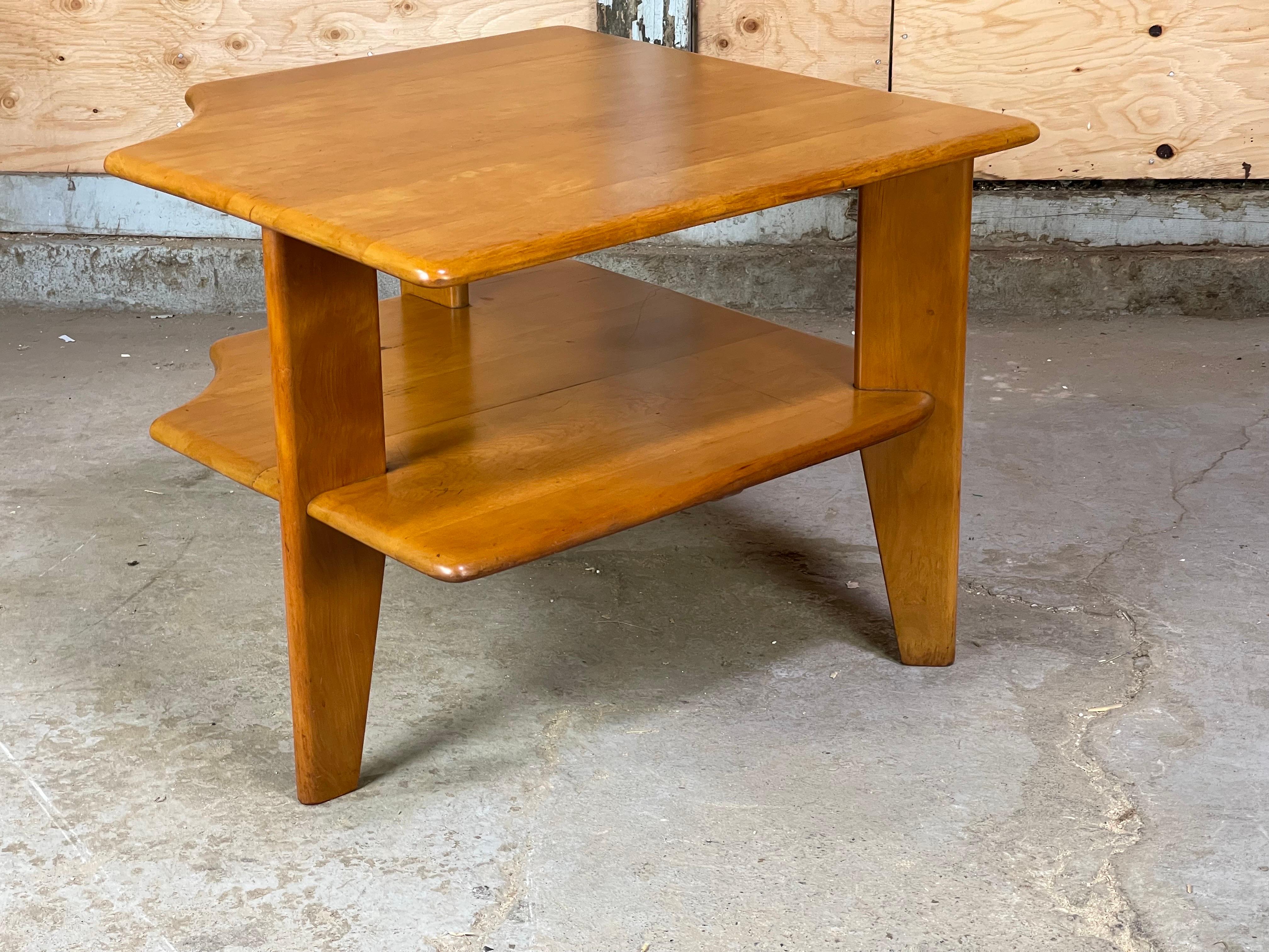 Mid-Century Modern Corner Table by Russel Wright for Conant Ball In Fair Condition In Framingham, MA