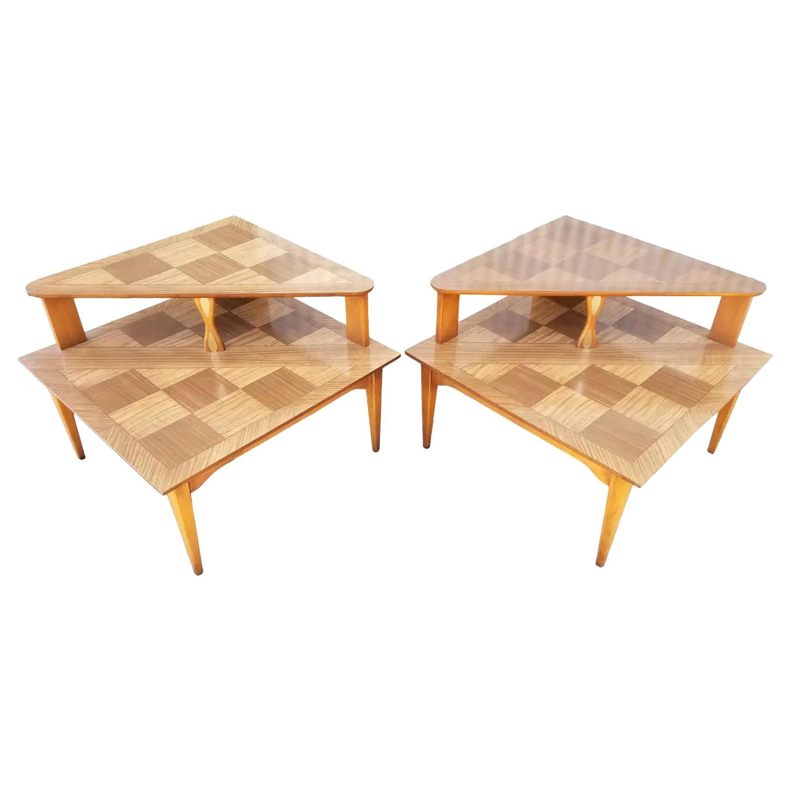 Mid-Century Modern Corner Tables by Lane Furniture, a Pair
