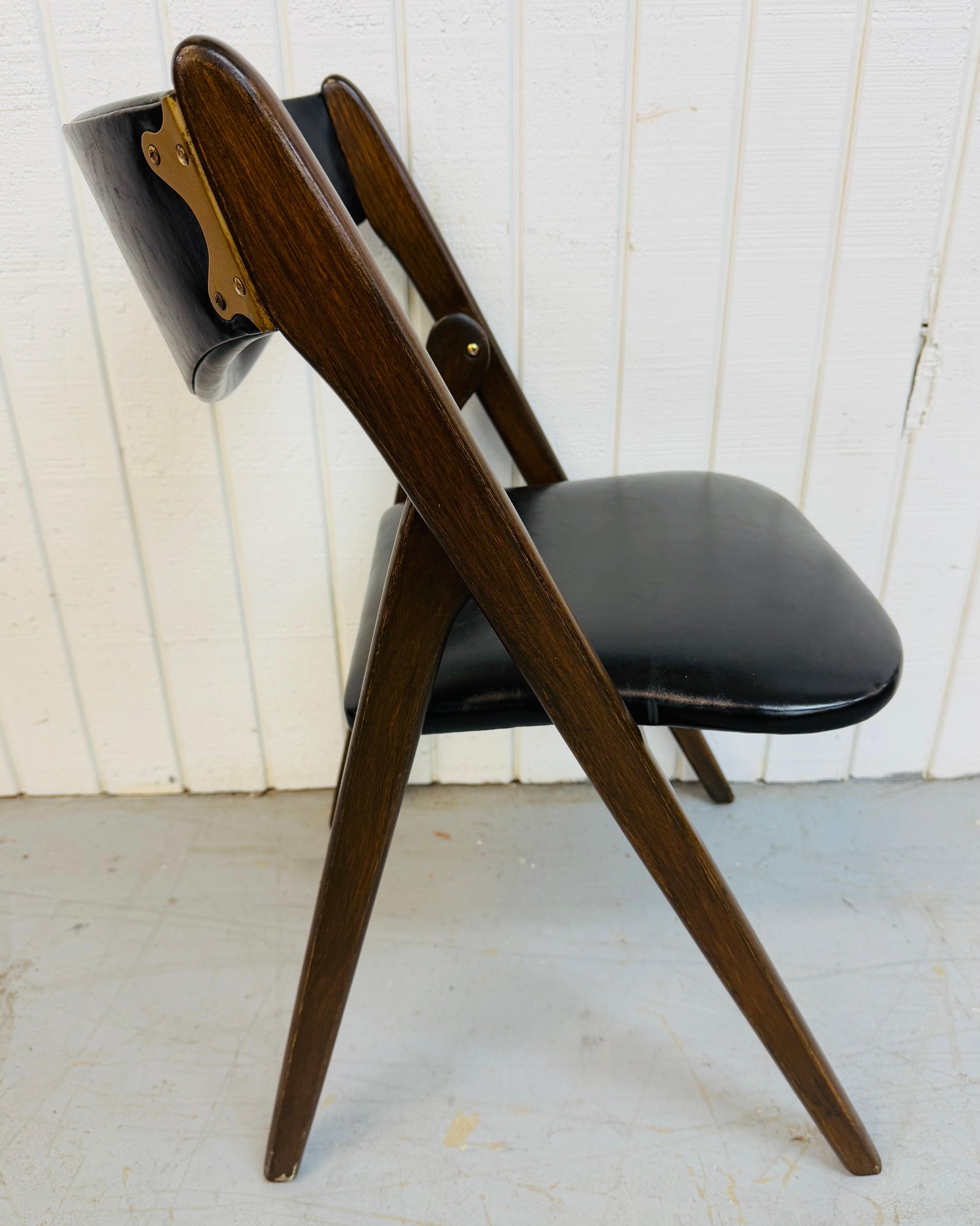20th Century Mid-Century Modern Coronet Walnut Folding Dining Chairs - Set of 6