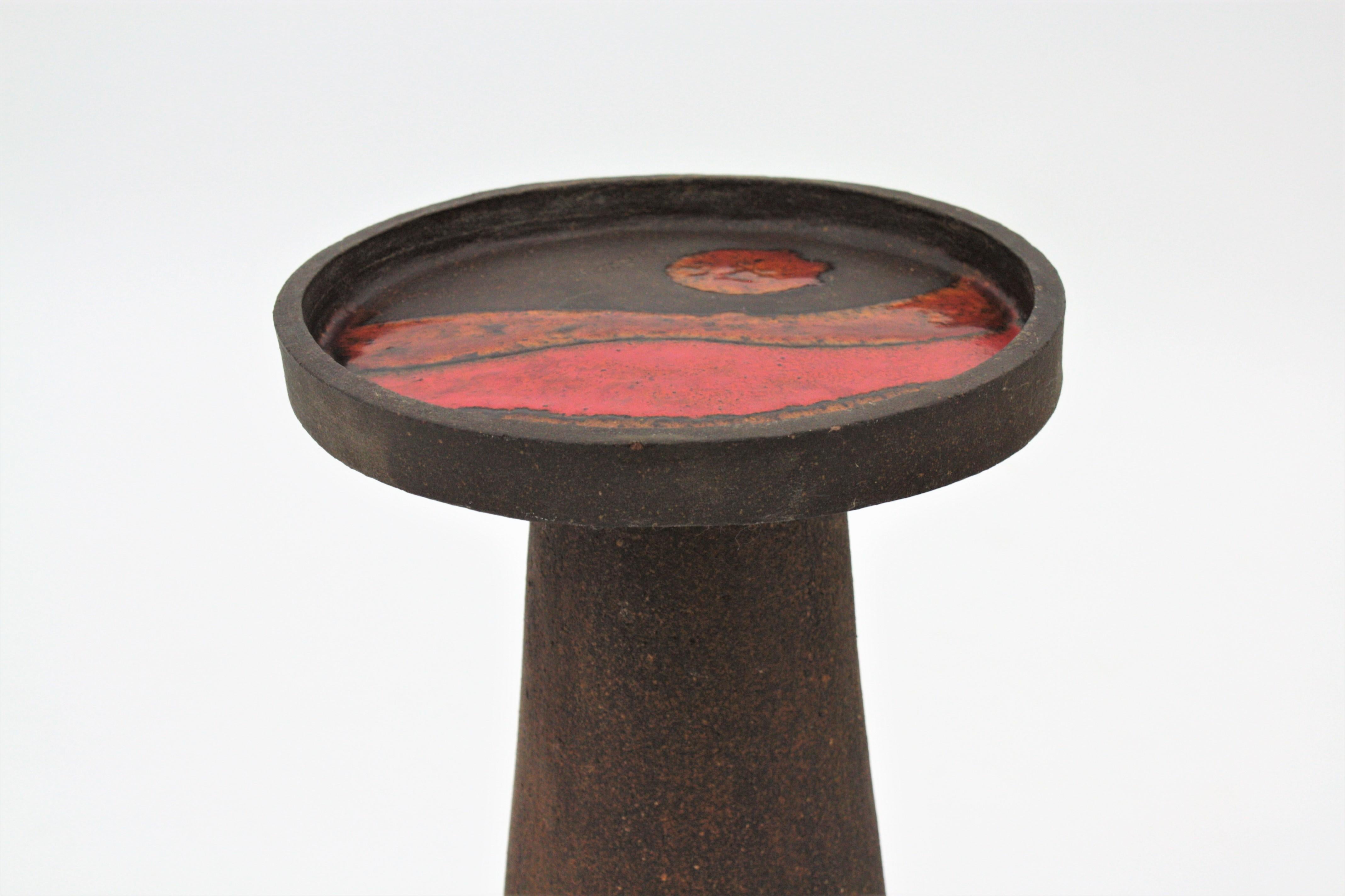 Mid-Century Modern Costa Brava Ceramic TOTEM Drinks Table, Spain 1950s In Good Condition In Barcelona, ES