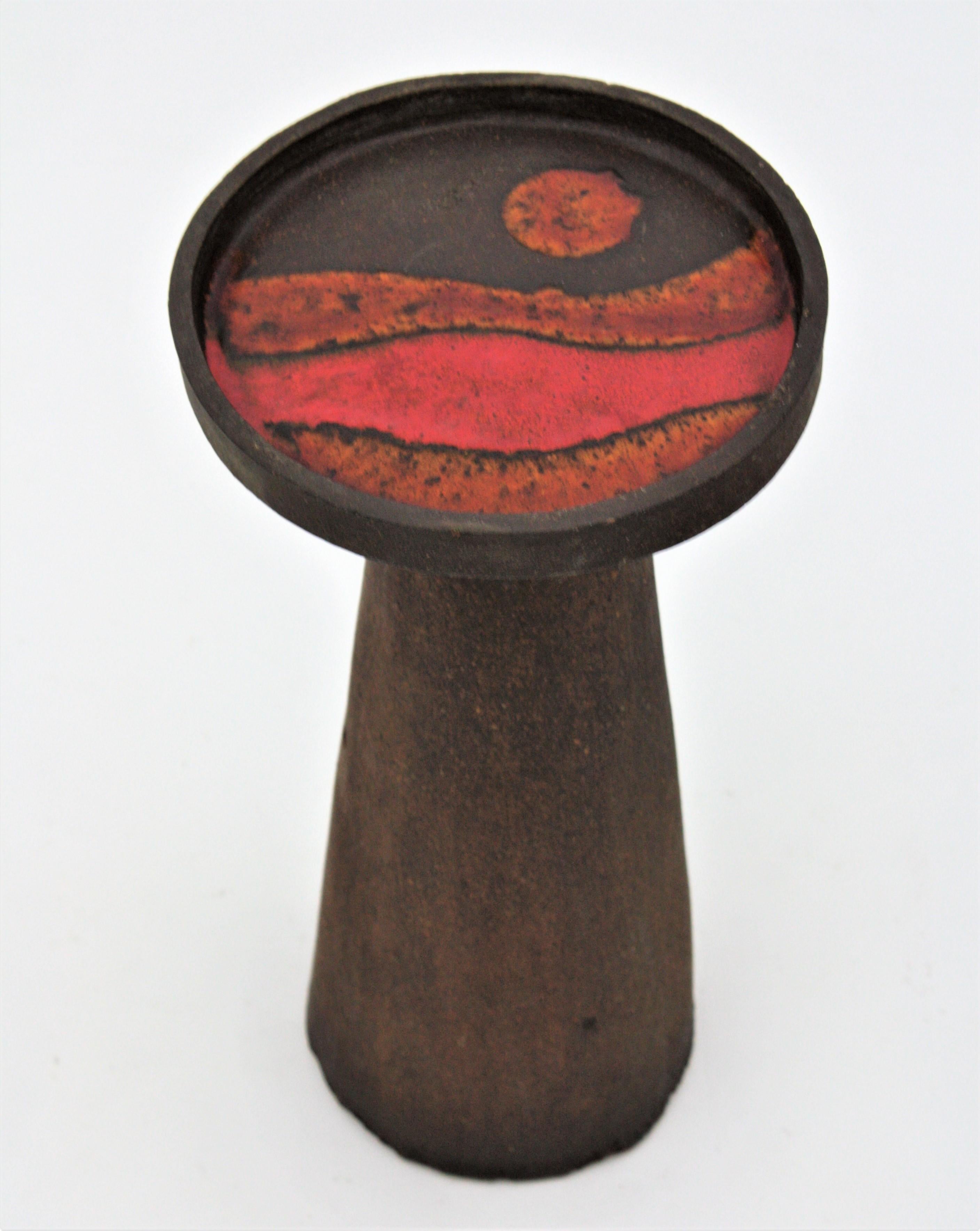 Mid-Century Modern Costa Brava Ceramic TOTEM Drinks Table, Spain 1950s 2