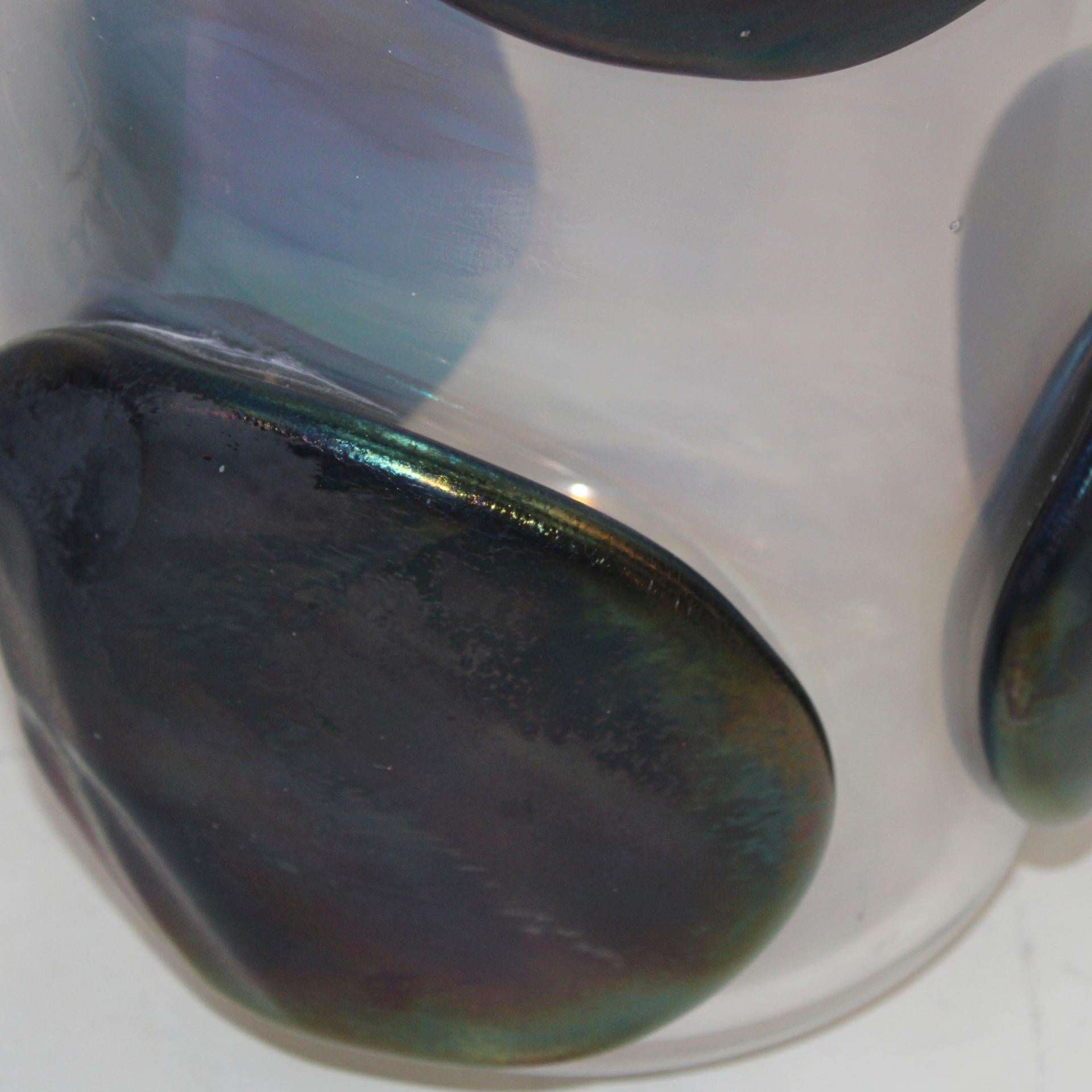 Mitte des Jahrhunderts Modern Costantini Murano Klar und Schwarz Glas Italienische Vase im Angebot 2