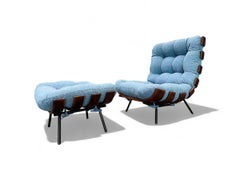 Sillón moderno de mediados de siglo "Costela" con otomana de Martin Eisler , 1954