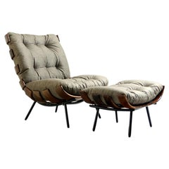 Mid-Century Modern Costela Lounge Chair with Ottoman Carlo Hauner Martin Eisler