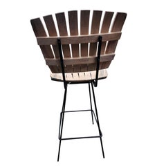 Mid-Century Modern Counter Height Stools by Arthur Umanoff Wood & Iron 2 pairs