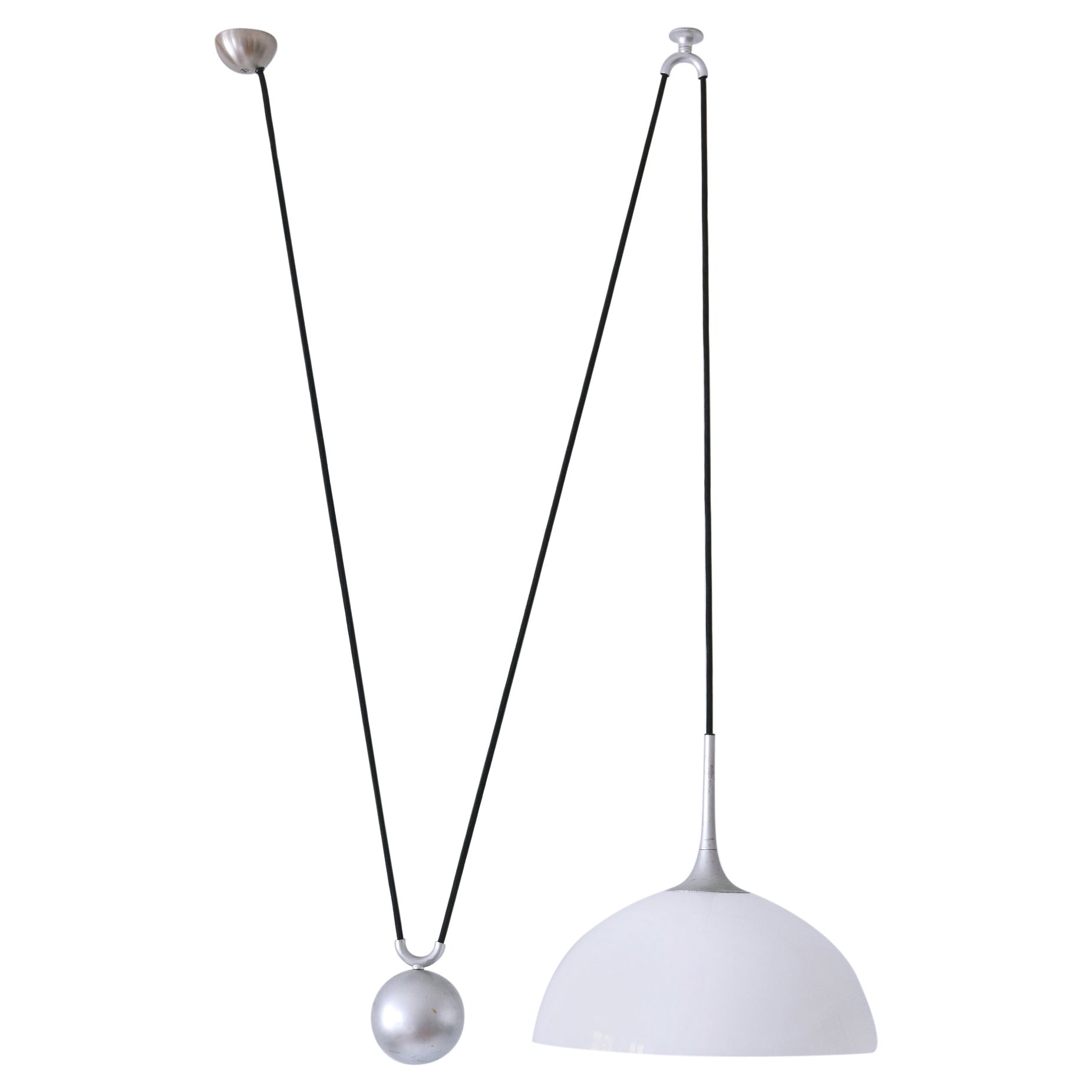 Lampada a sospensione a contrappeso moderna di metà secolo di Florian Schulz, Germania, anni '70