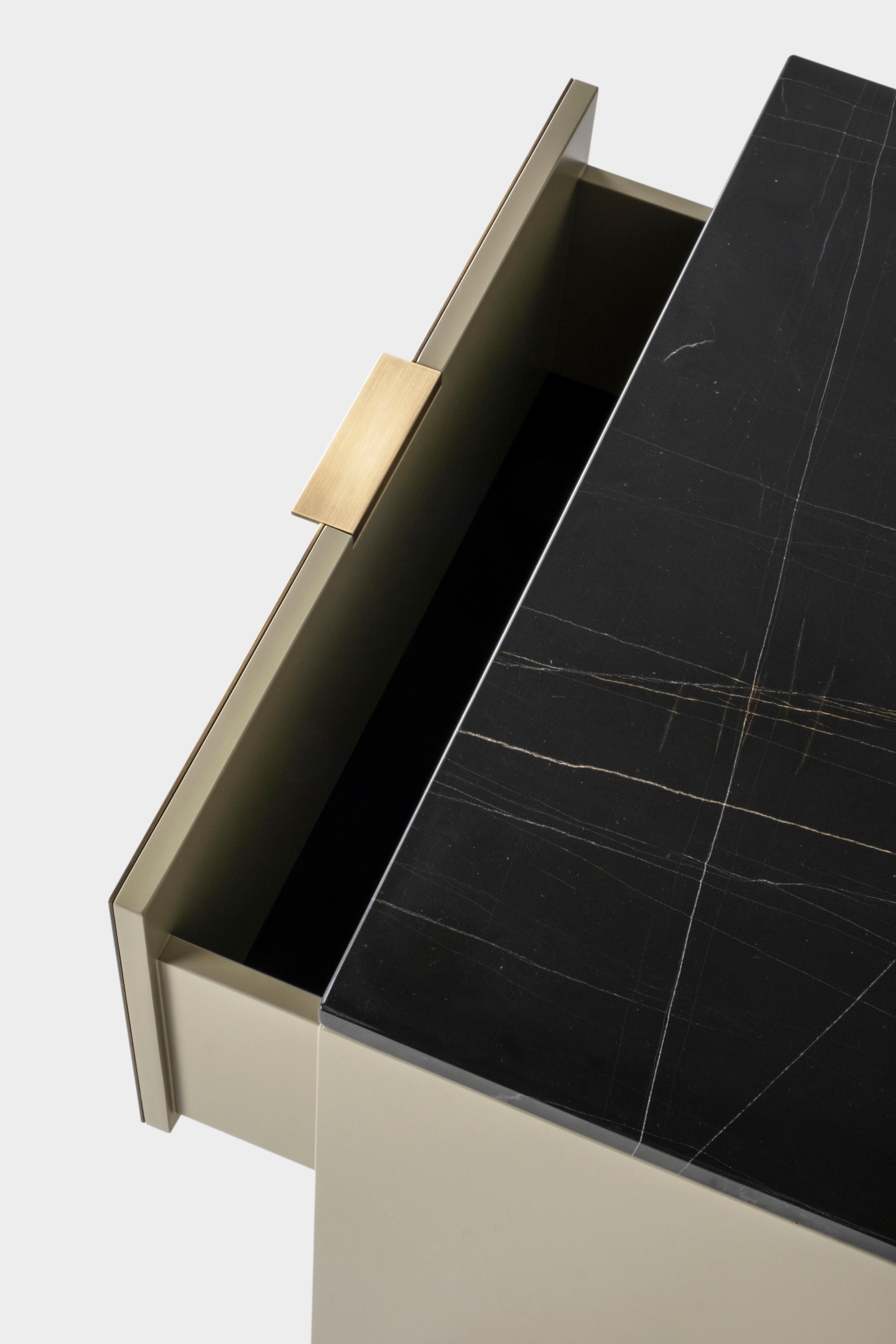 Set de 2 tables de chevet Coupe Mid-Century Modern, Sahara Noir Marble, By Greenapple Neuf - En vente à Lisboa, PT