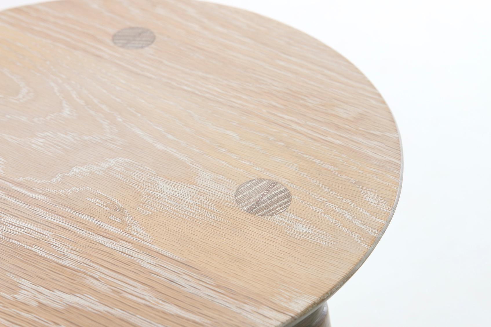 Chamfered Mid-Century Modern Coventry Stool by Studio DUNN in Vintage White