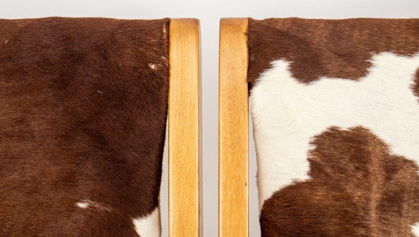 Mid-Century Modern Cow Hide Upholstered Settee 1