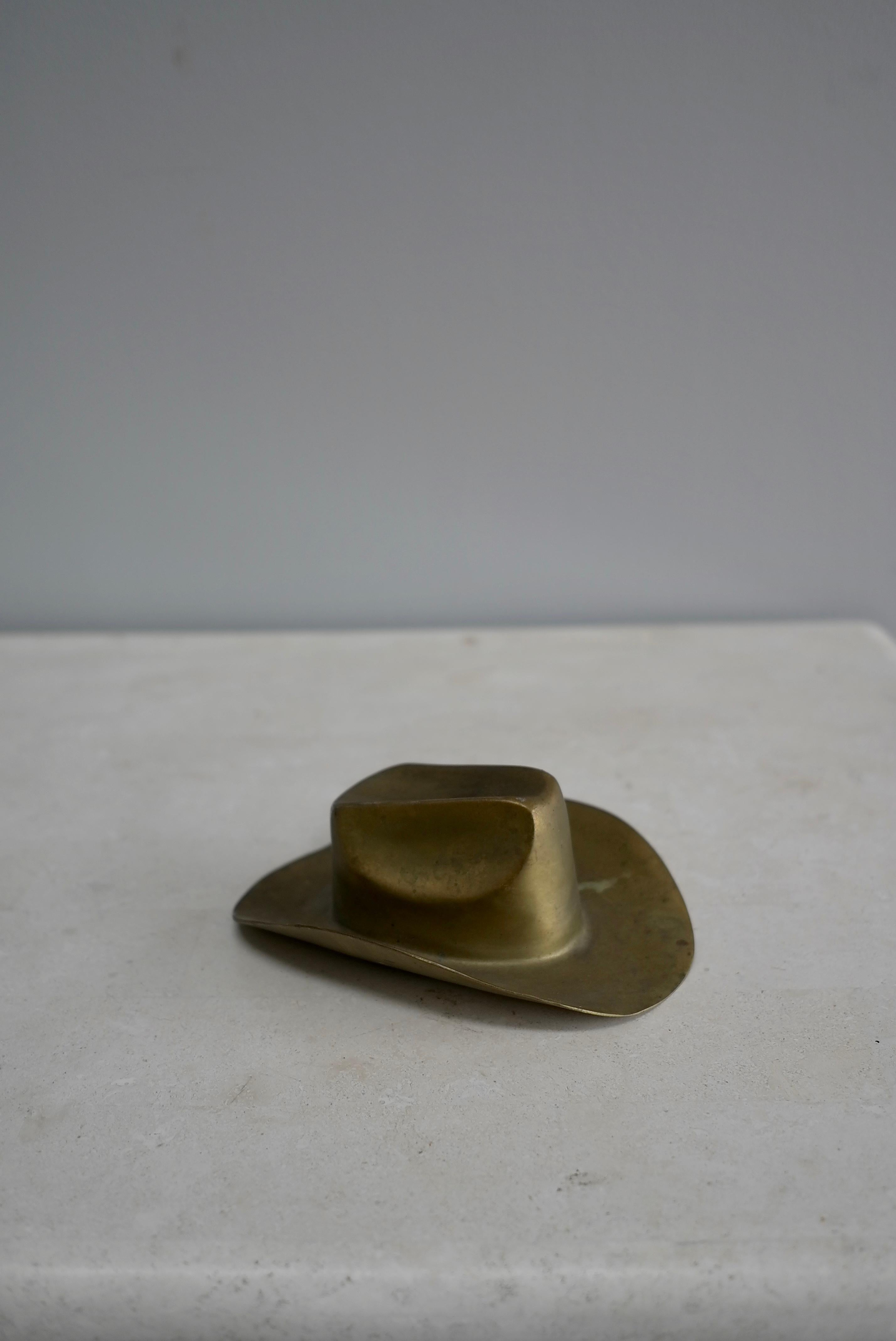 Presse-papier en laiton massif pour chapeau de cow-boy The Moderns 1960's 1