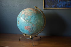 Mid Century Modern Cram's Imperial World Desktop Globe on Stand