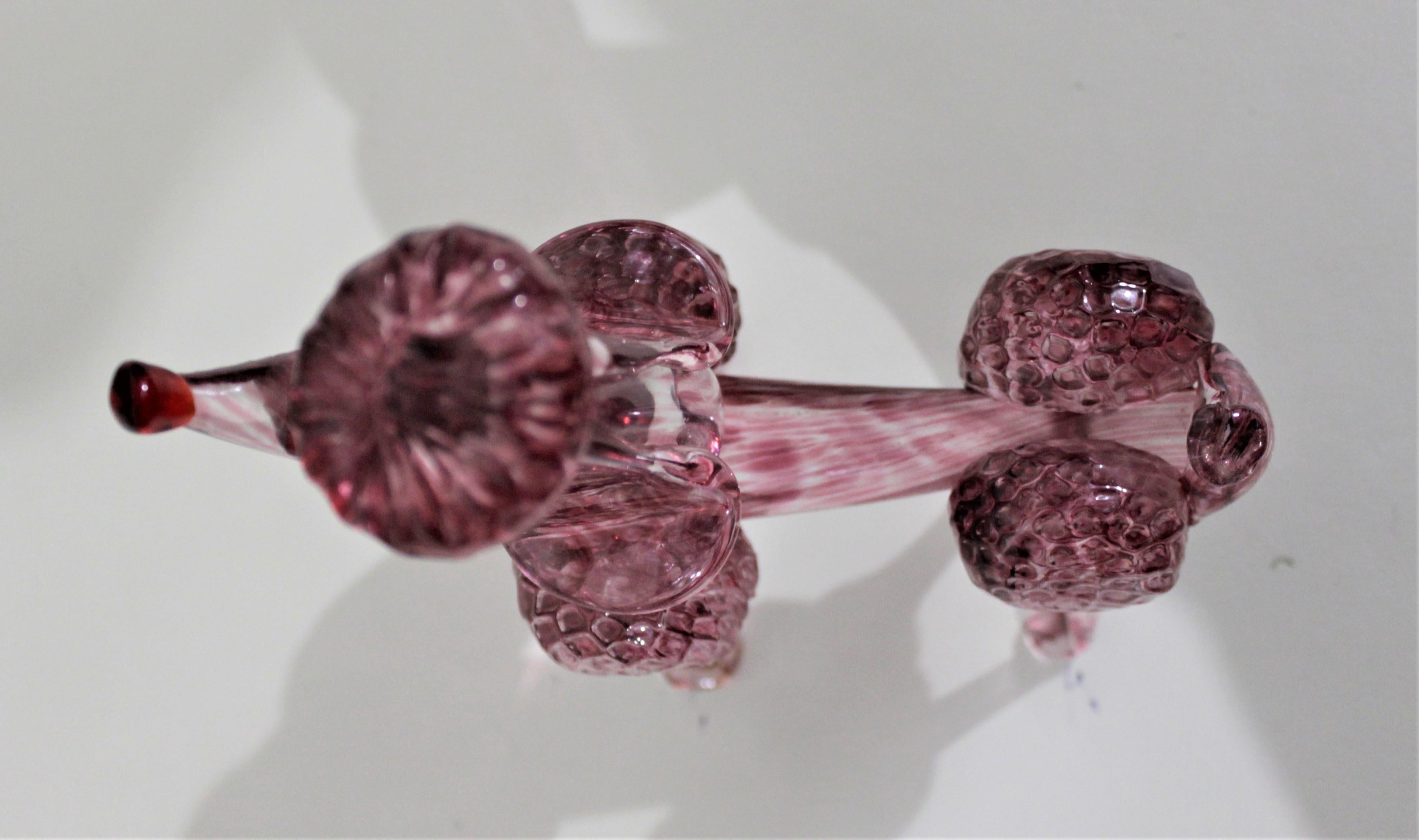Hand-Crafted Mid-Century Modern Cranberry or Pink Art Glass Poodle Dog Figurine