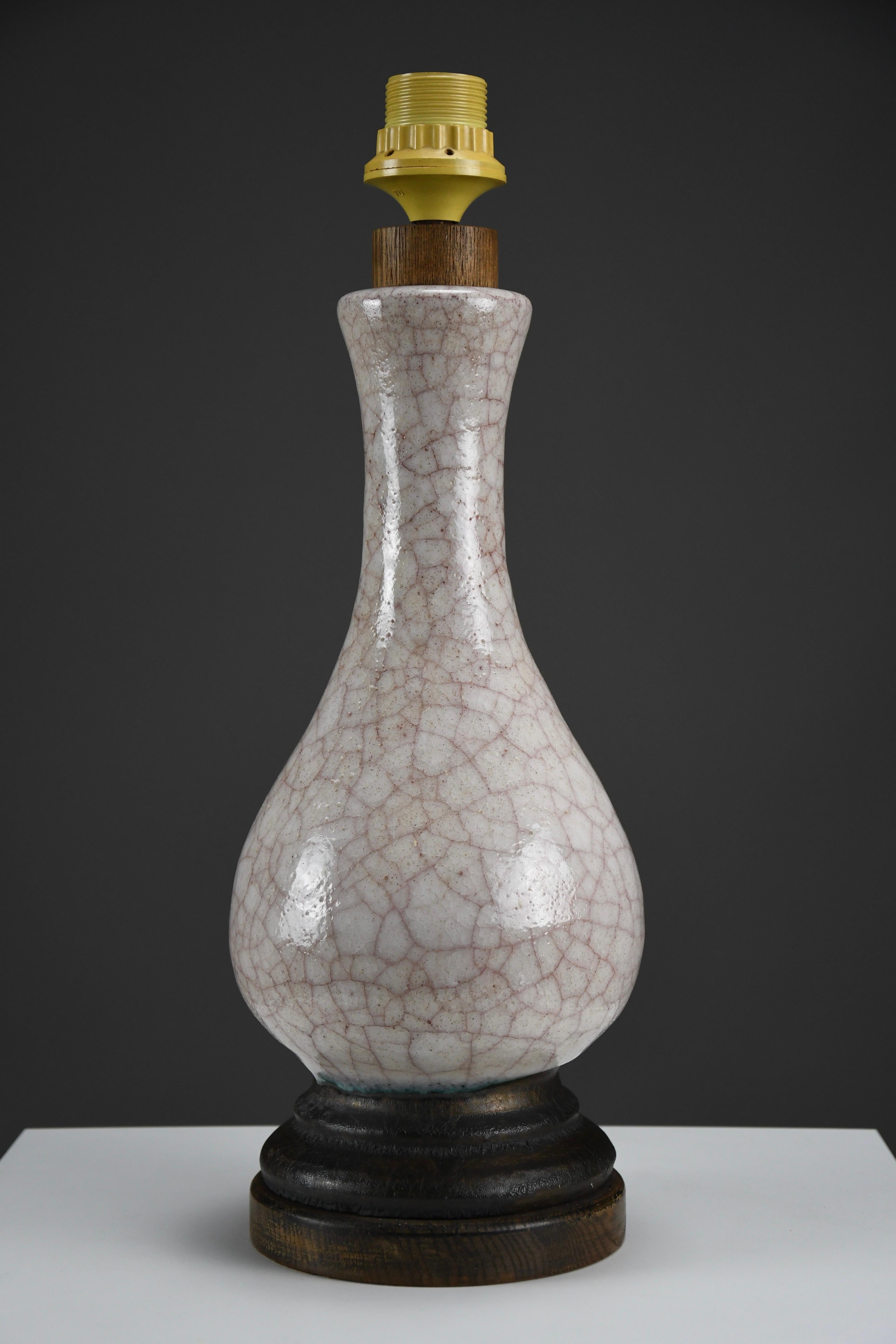 Olandese Lampada da tavolo craquelé moderna di metà secolo di Pieter Groeneveldt, Paesi Bassi, 1960 in vendita