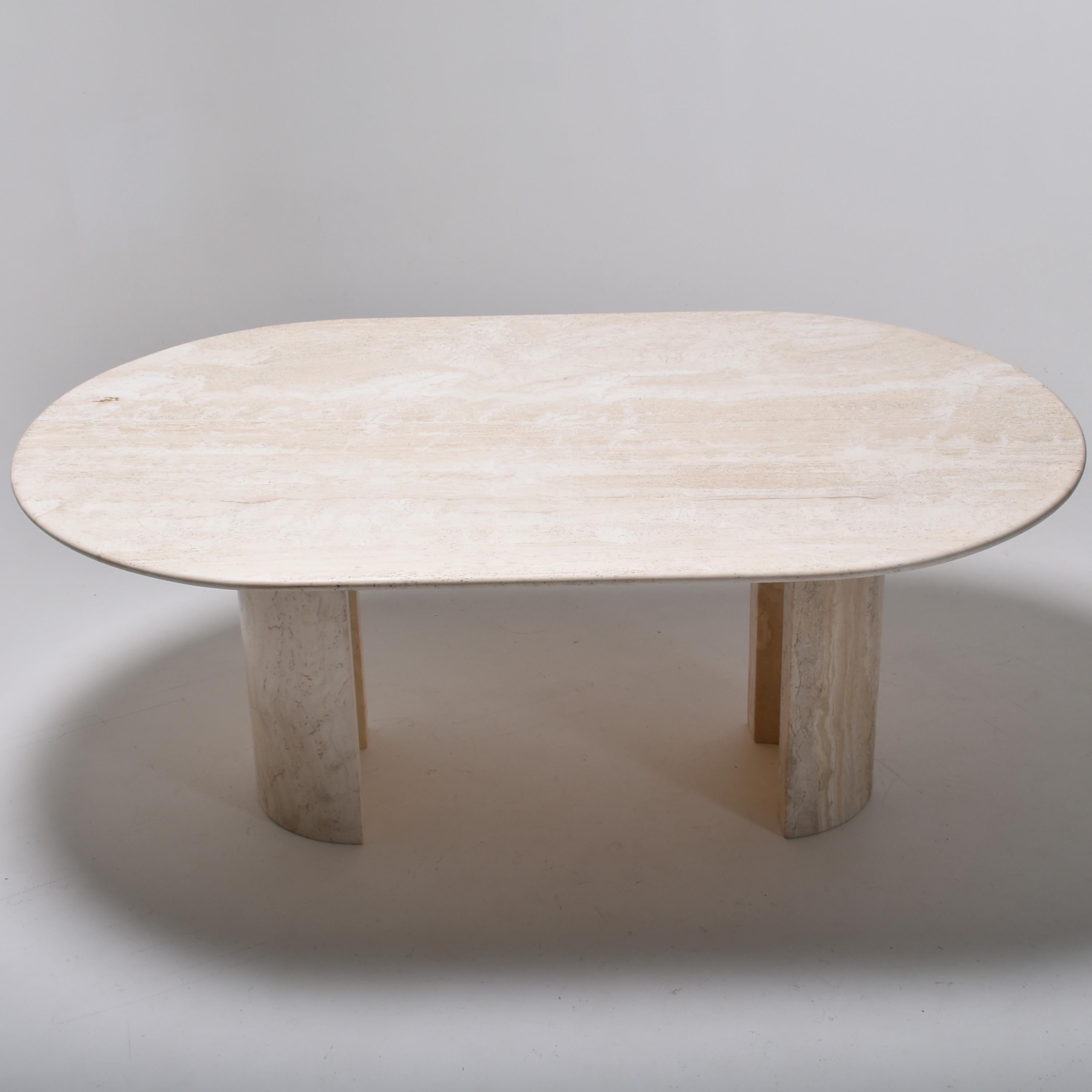 cream oval dining table