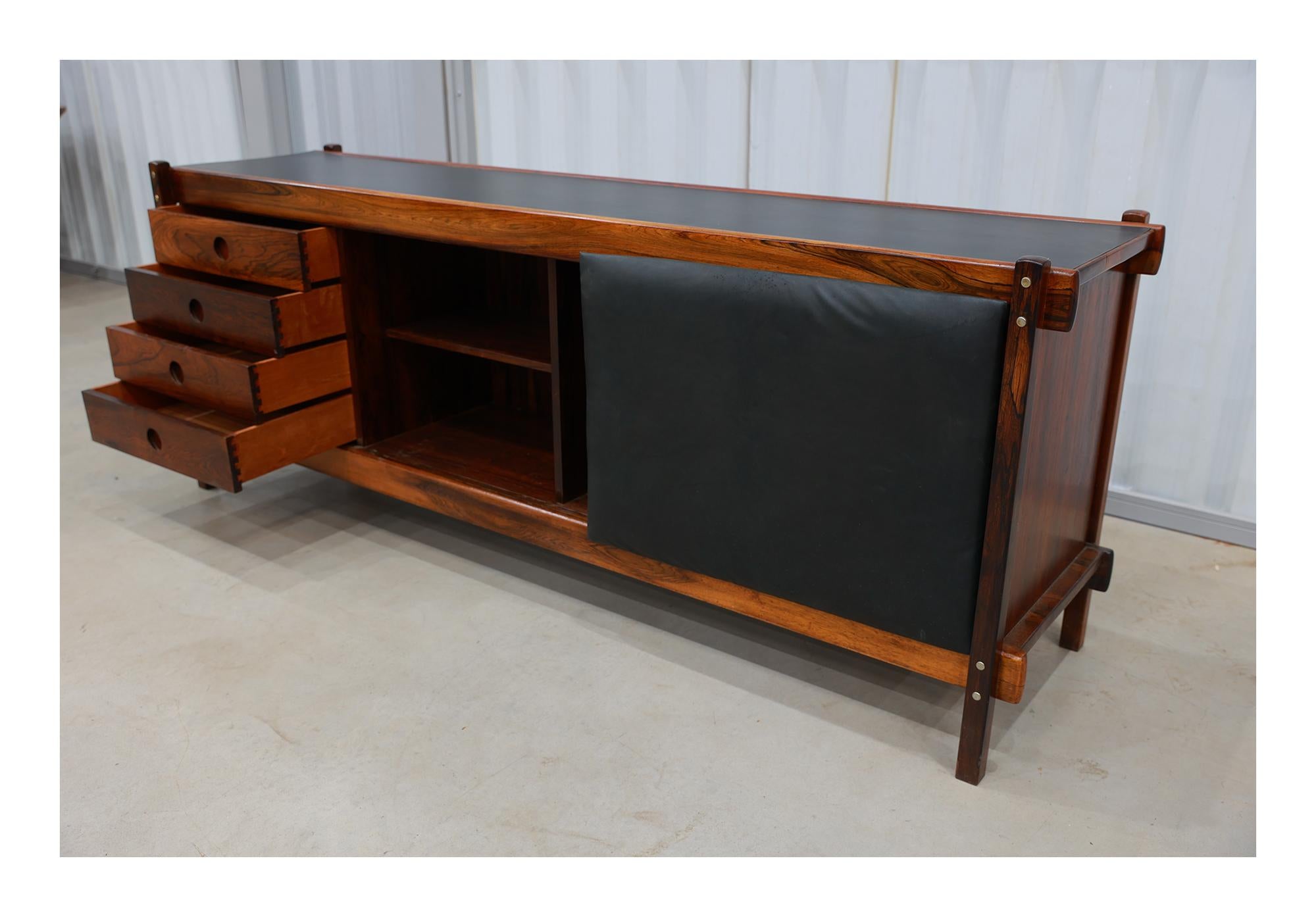 Hardwood Mid Century Modern Credenza “Adolpho” in hardwood by Sergio Rodrigues, Brazil For Sale