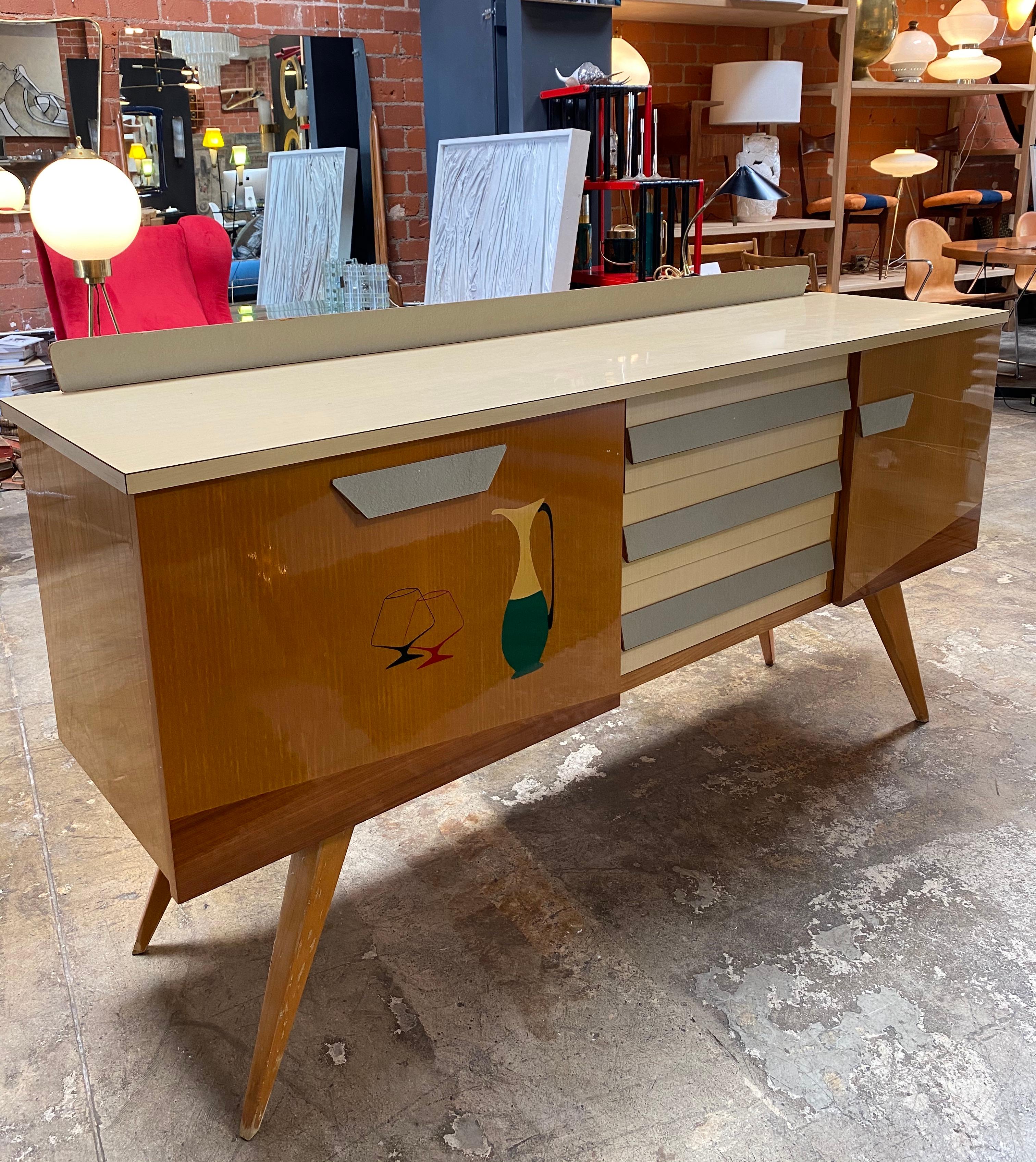 Italian Mid-Century Modern Credenza in Wood, Italy, 1960s