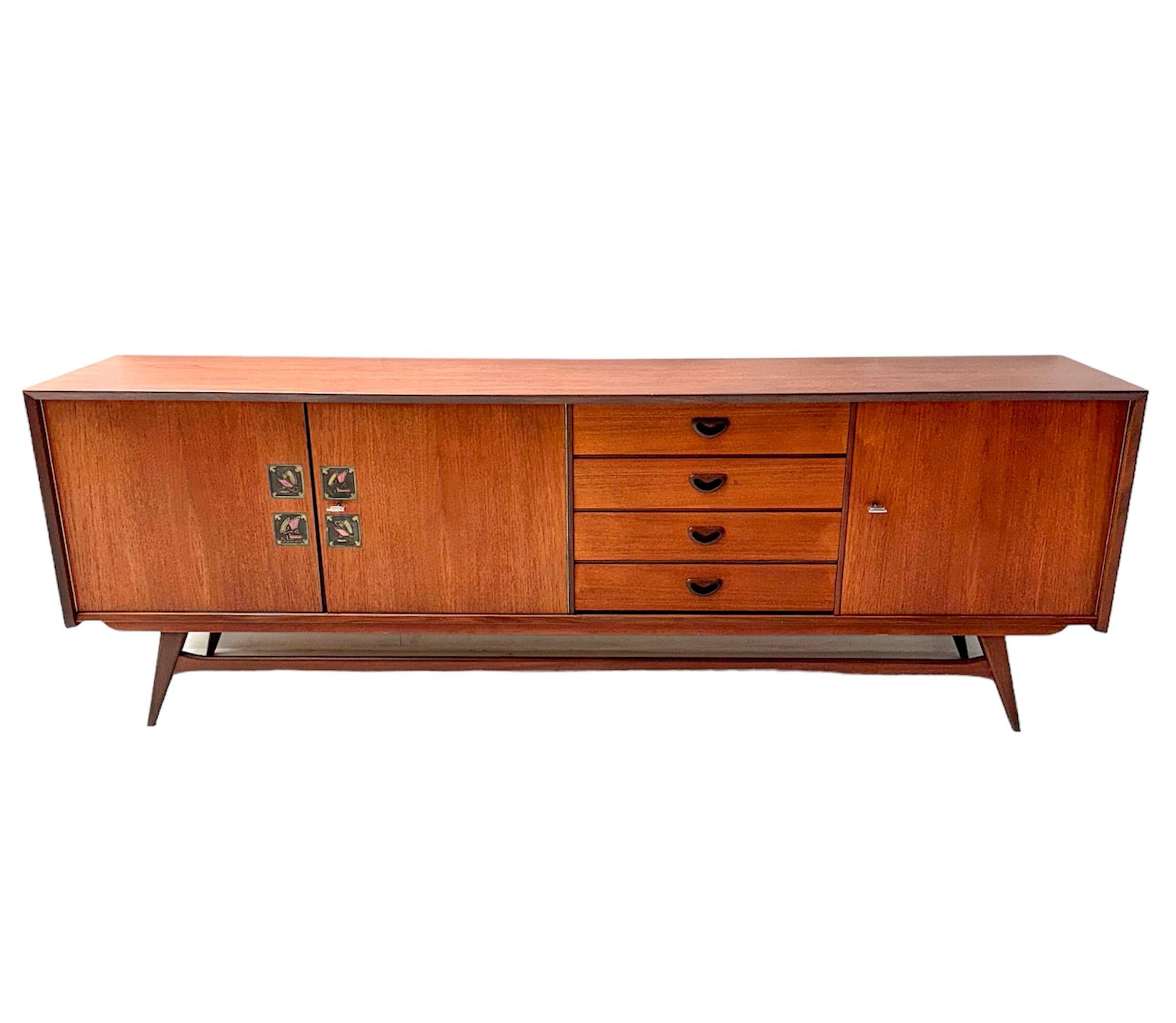 Mid-Century Modern Credenza or Sideboard by Louis van Teeffelen for WéBé, 1960s For Sale 2