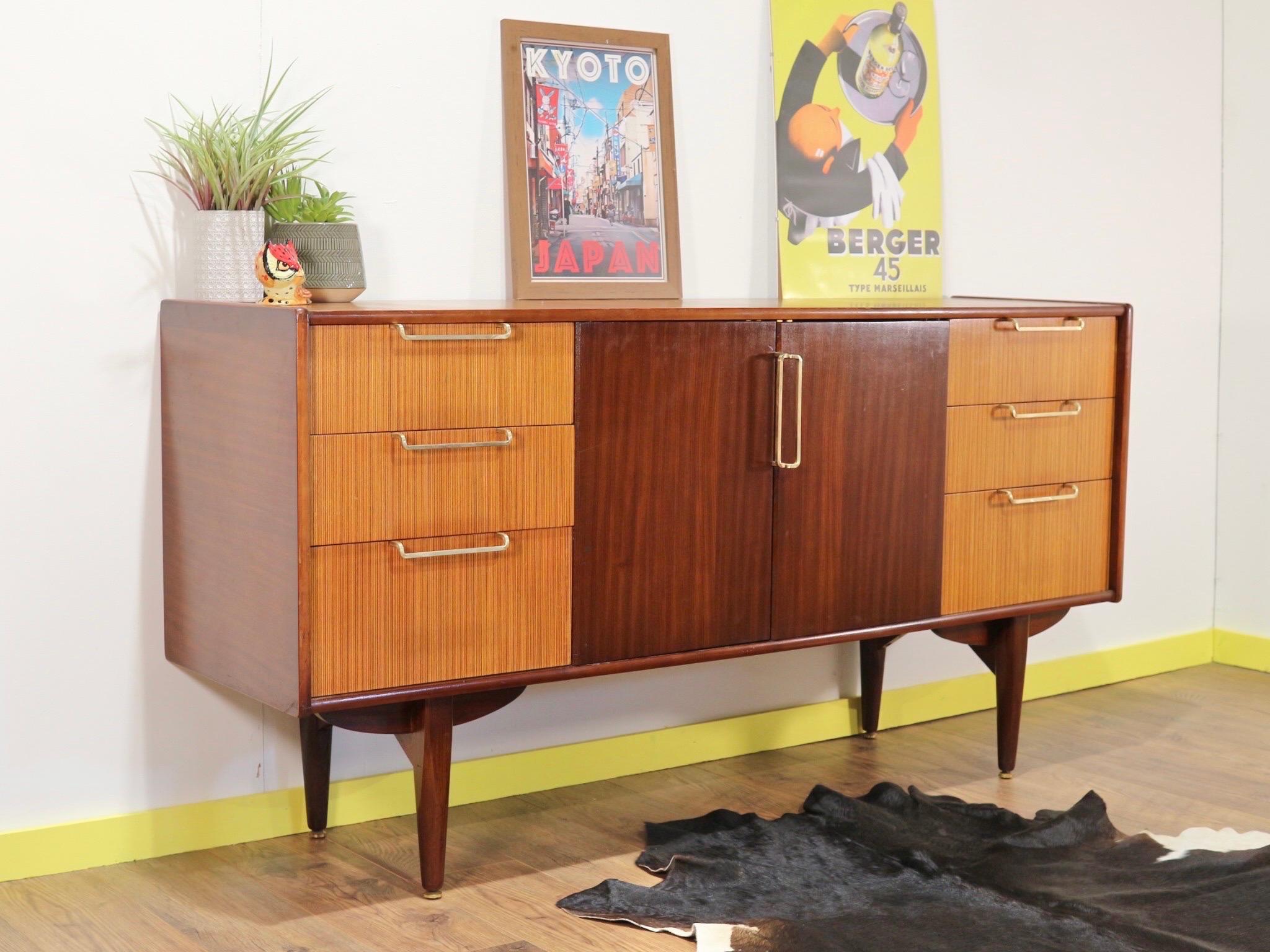 British Mid-Century Modern Credenza Sideboard by Beautility