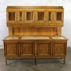 Mid-Century Modern Credenza with Hutch J. L. Metz Attributed Contempora Line