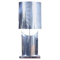 Mid-Century Modern Crescent Moon Chrome Table Lamp by Curtis Jere, 1970s