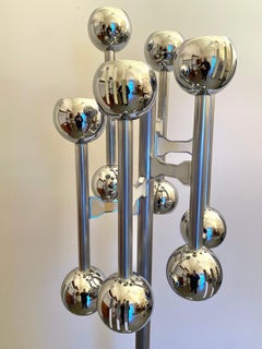 1970s Space Age Chromed Floor Lamp by Gaetano Sciolari, Italy