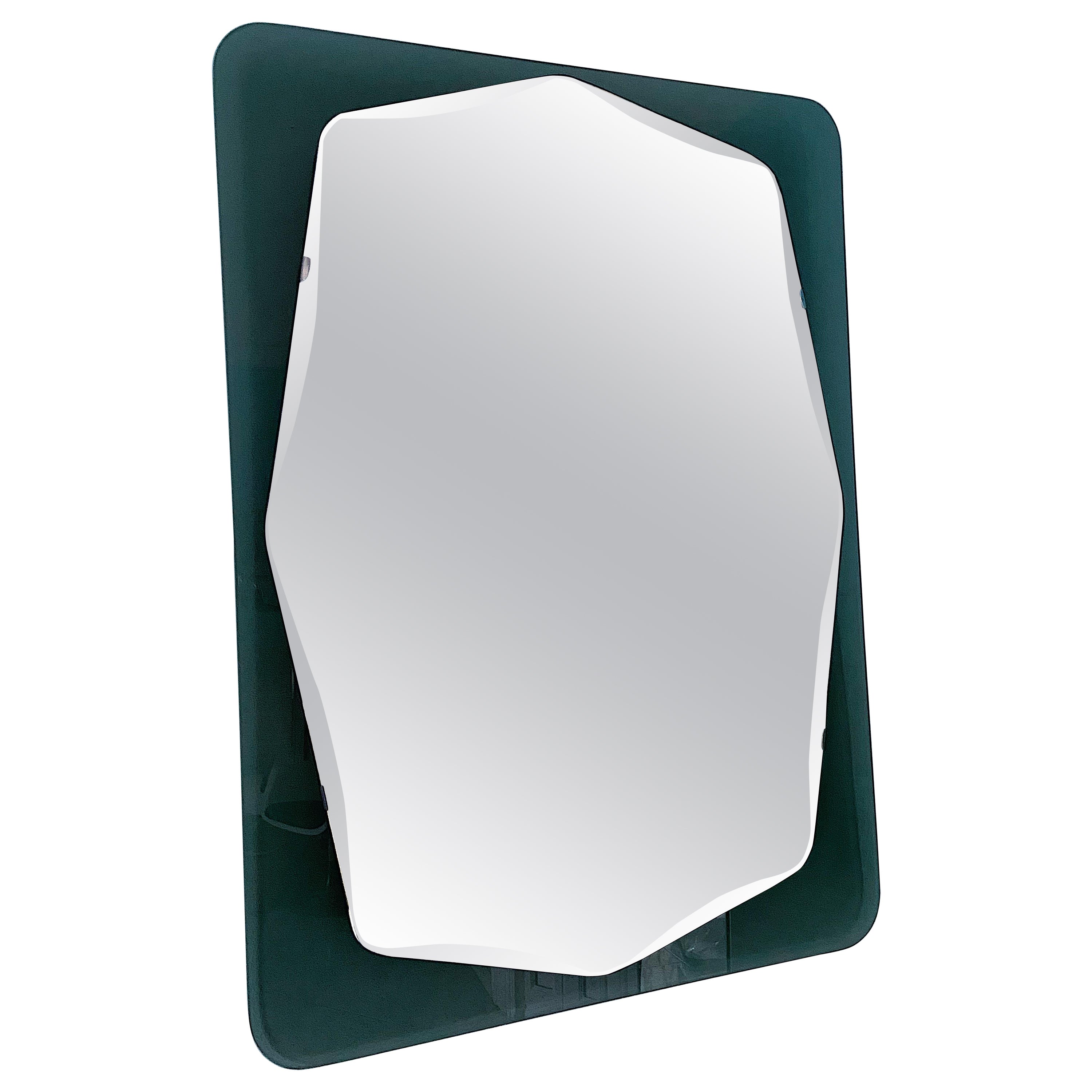 Mid-Century Modern Cristal Art Wall Mirror, 1970s, Italy