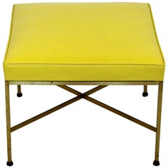 Mid-Century Modern Cross Brass Frame Paul McCobb Directional 1950s Yellow Vinyl