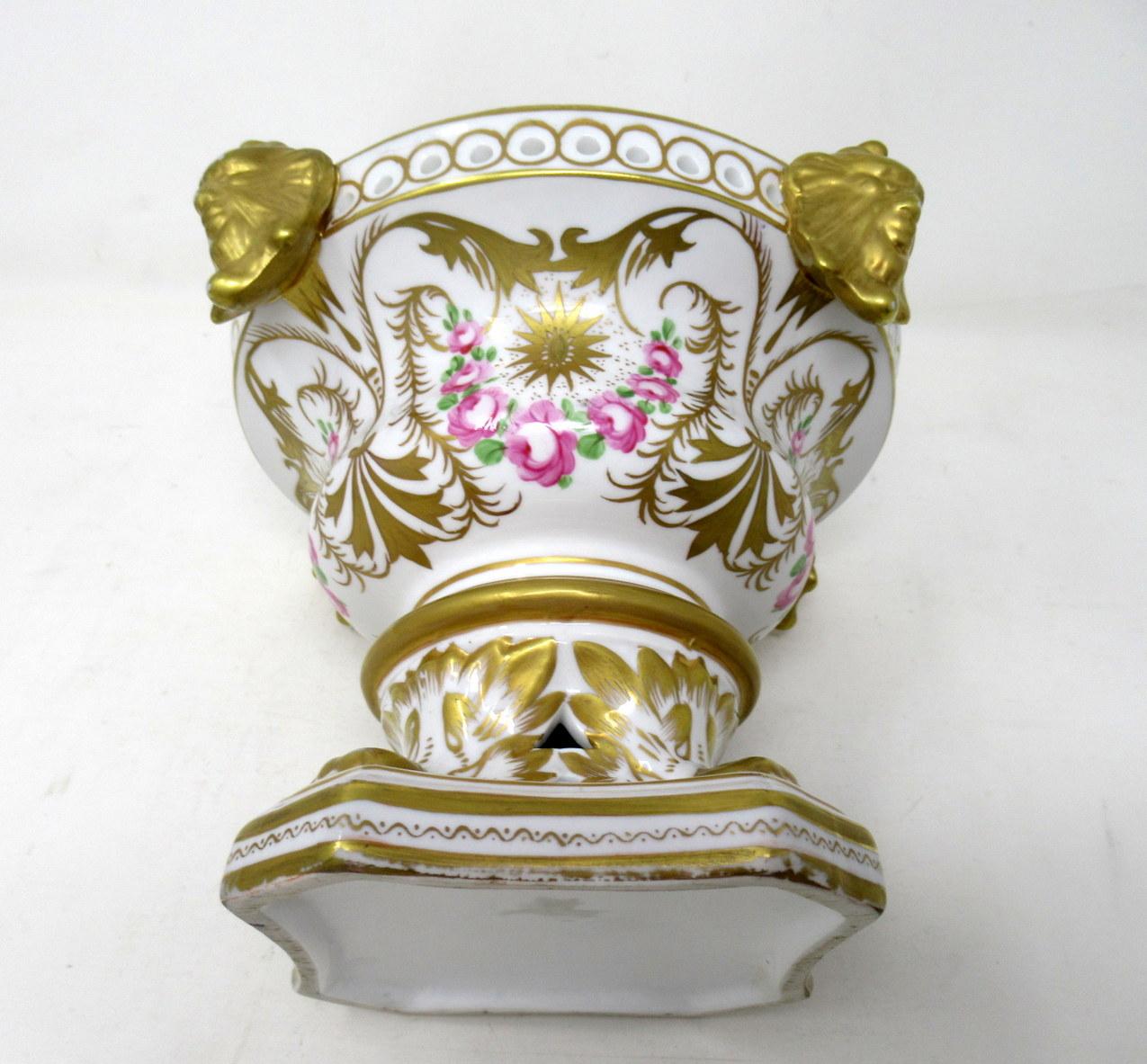 Mid-Century Modern Crown Derby Style Pair Urns Vases Pot Pourri Centerpieces 2