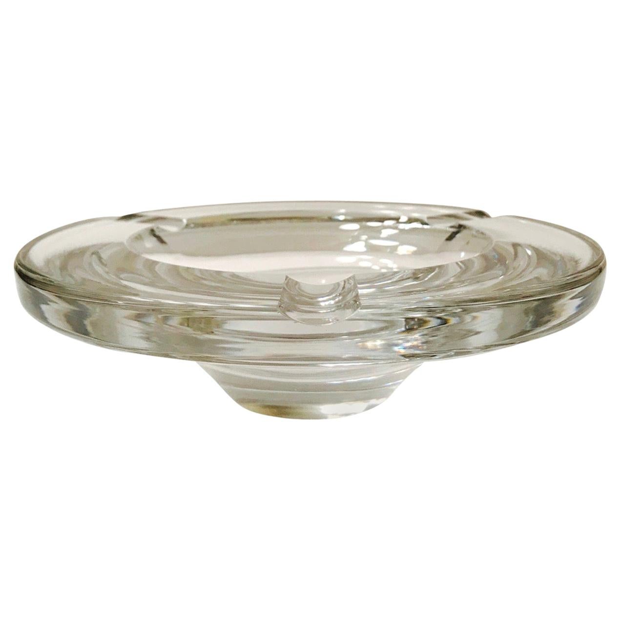 Mid-Century Modern Crystal Ashtray by Lindstrand for Kosta Boda, Sweden, 1960s