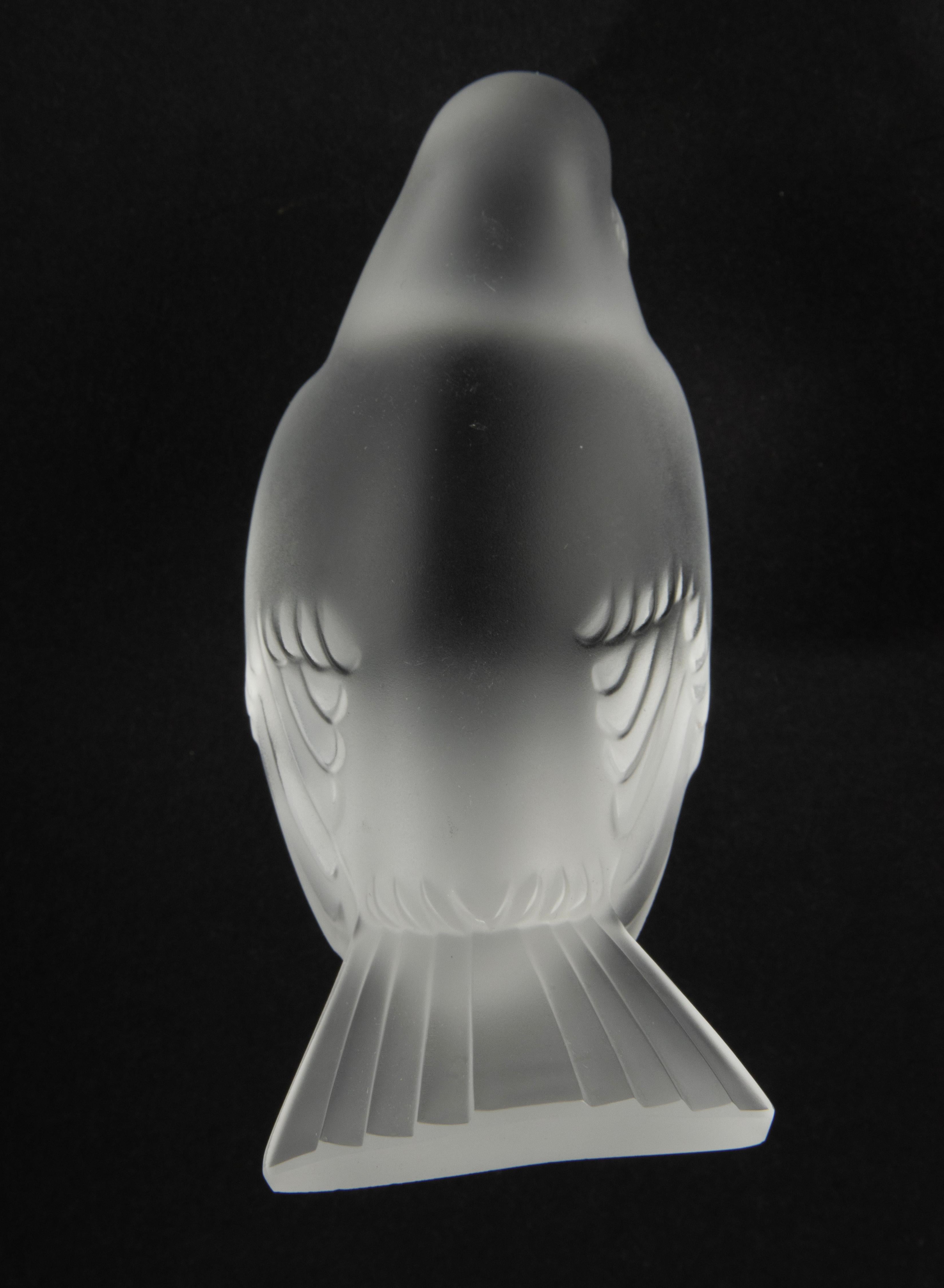 Mid-Century Modern Crystal Bird Made by Lalique France For Sale 8
