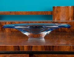 Mid Century Modern Crystal Bowl made by Val Saint Lambert