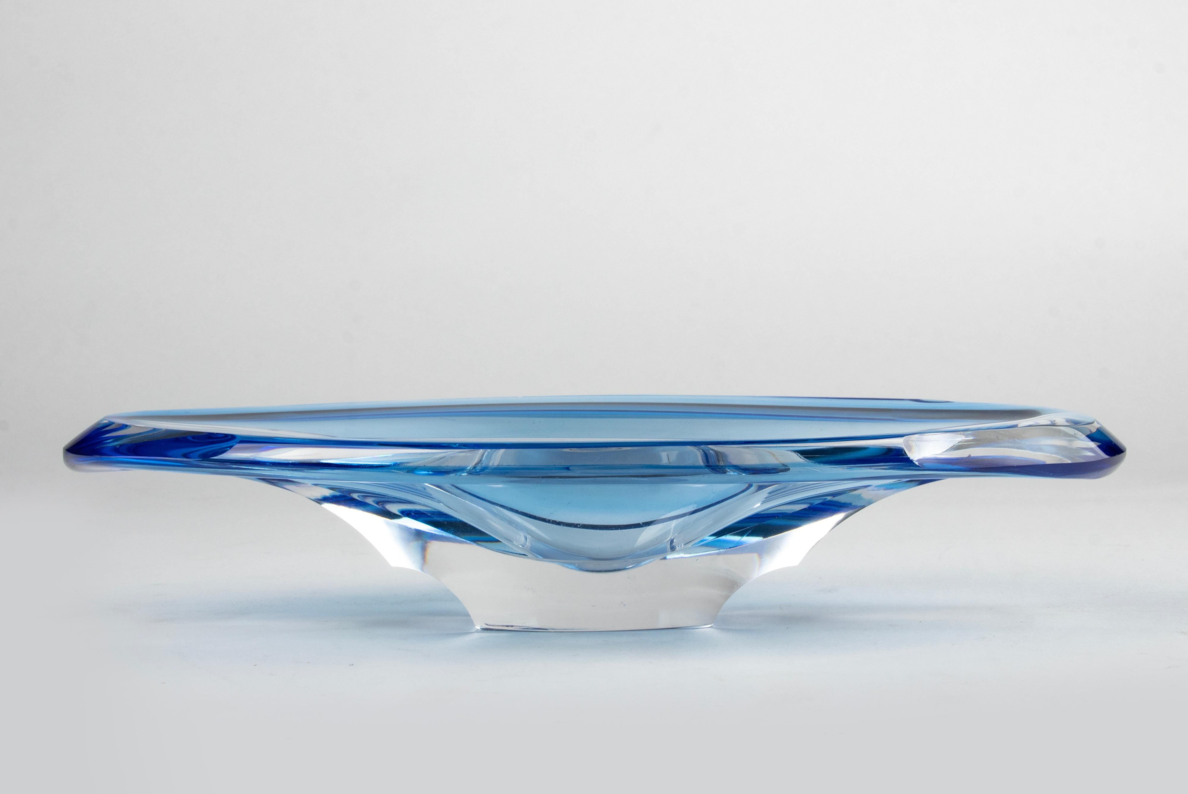 Mid-20th Century Mid Century Modern Crystal Bowl made by Val Saint Lambert For Sale