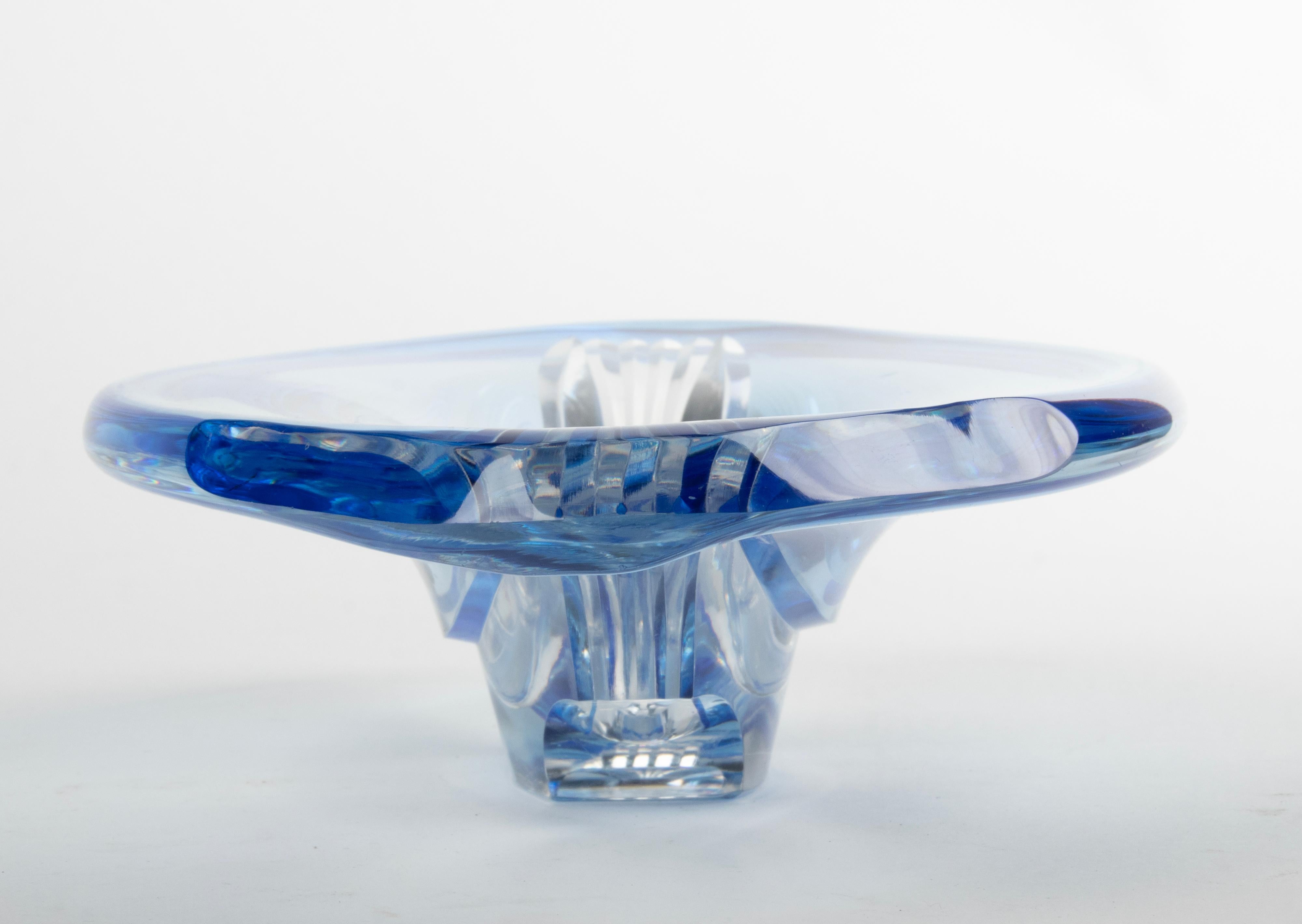Mid Century Modern Crystal Bowl made by Val Saint Lambert For Sale 3