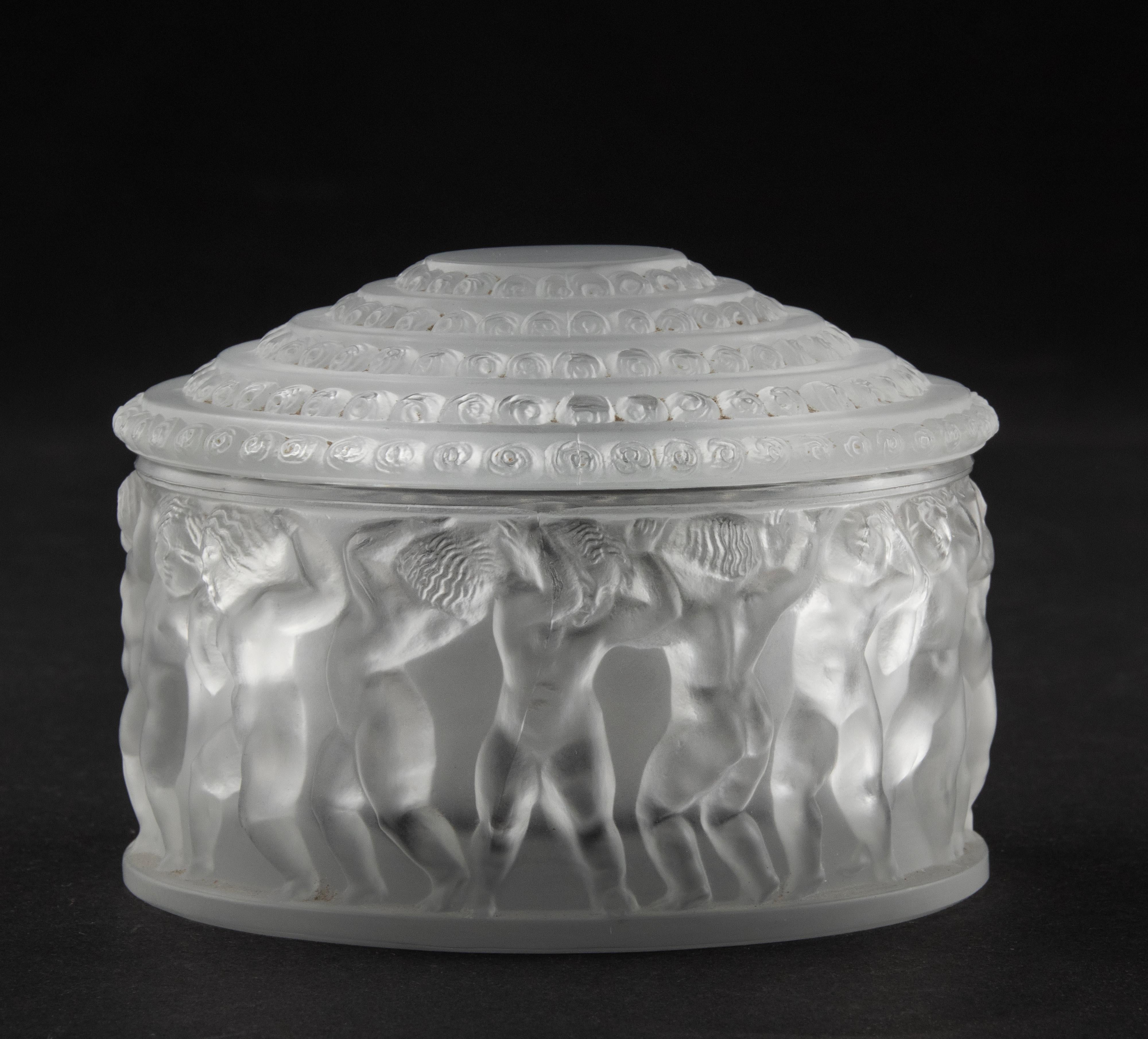 Mid-Century Modern Crystal Box Made by Lalique, Les Enfants 3