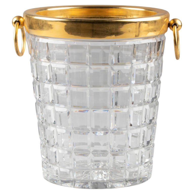 MidCentury Modern Crystal Brass Champagne Bucket at 1stDibs modern champagne bucket, mid